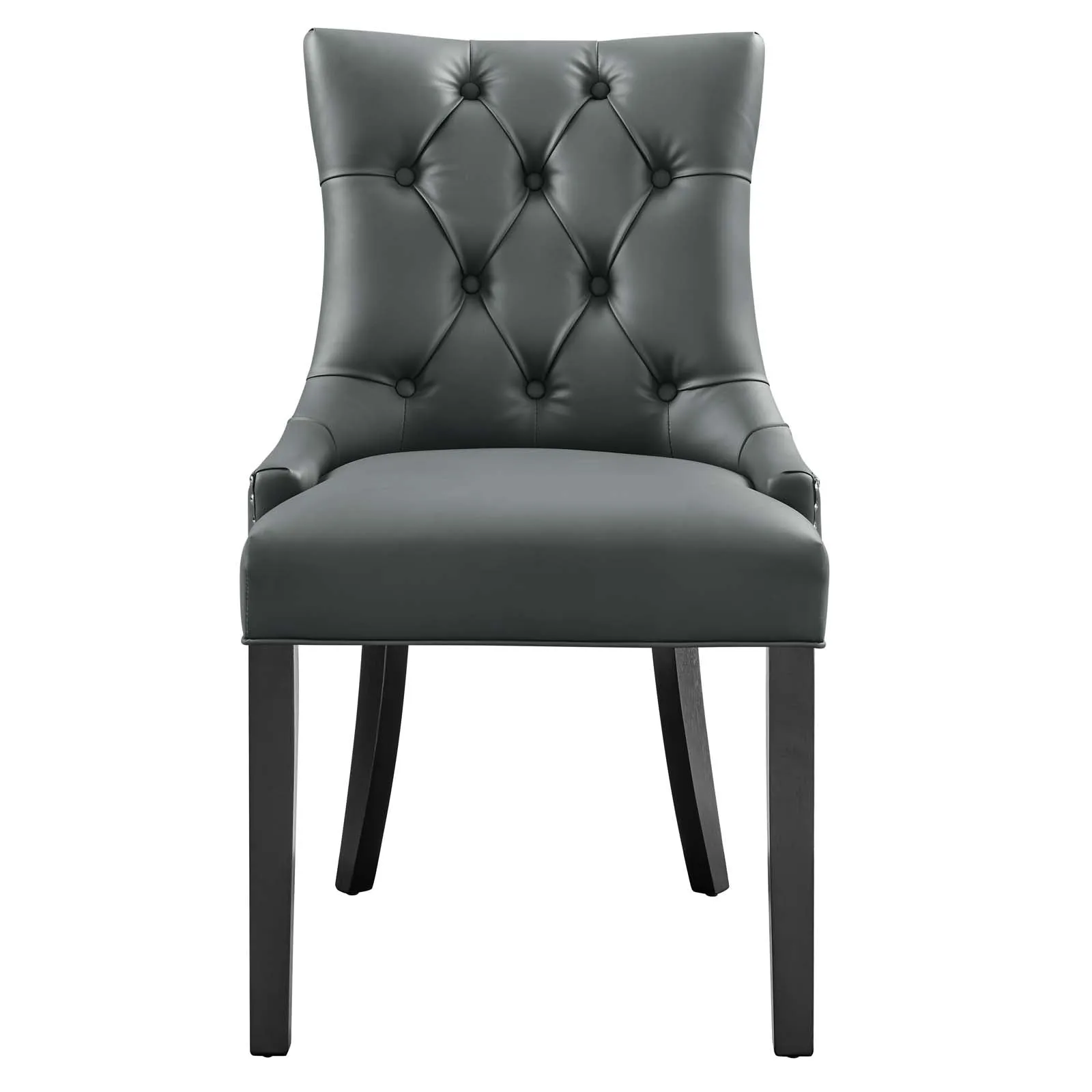 Regent Tufted Vegan Leather Dining Chair Gray EEI-2222-GRY