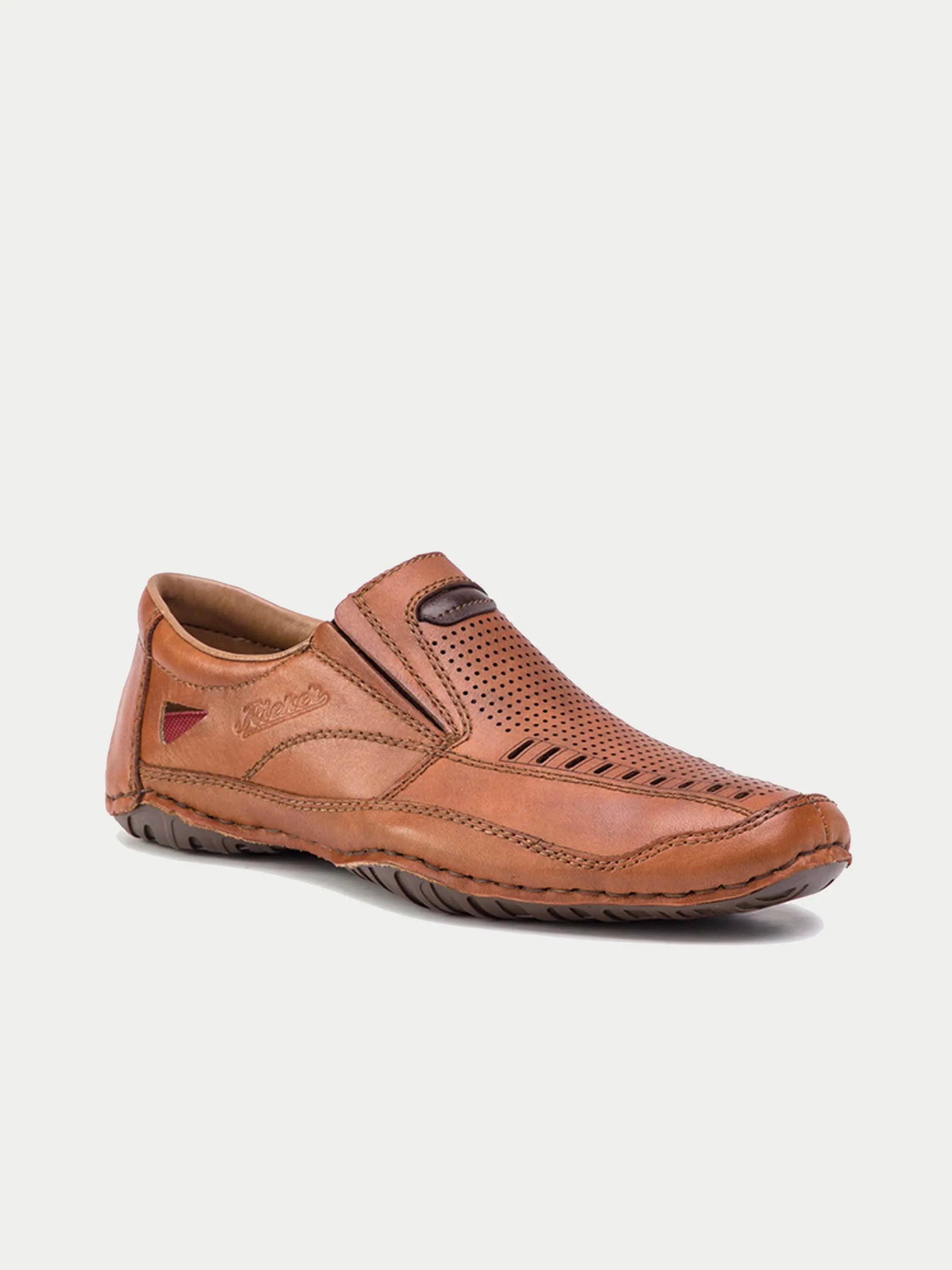 Rieker 06356 Men's Braun 1 Slip On Leather Shoes