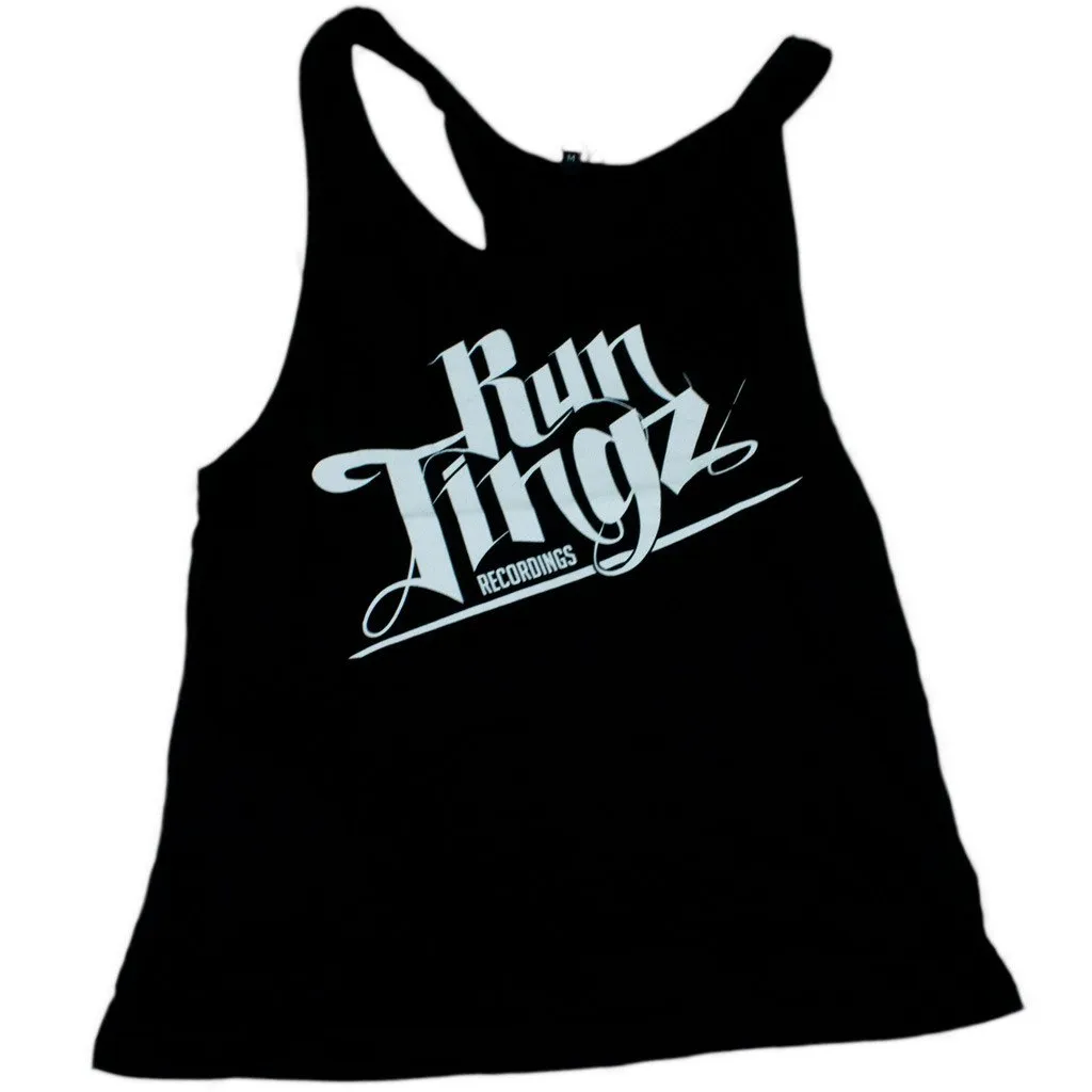 Run Tingz Black and White Racer Vest