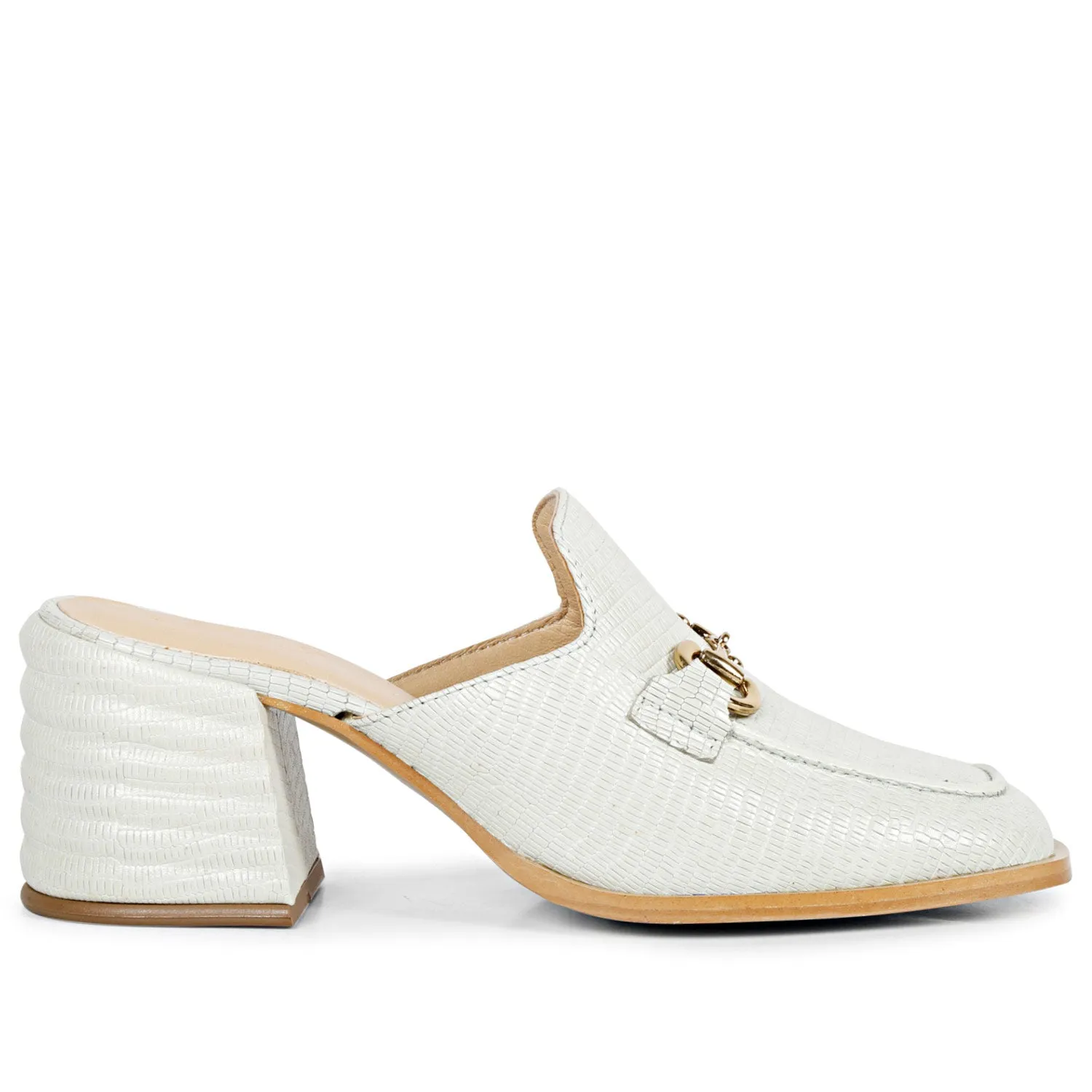 SaintG Womens White Leather Sandals