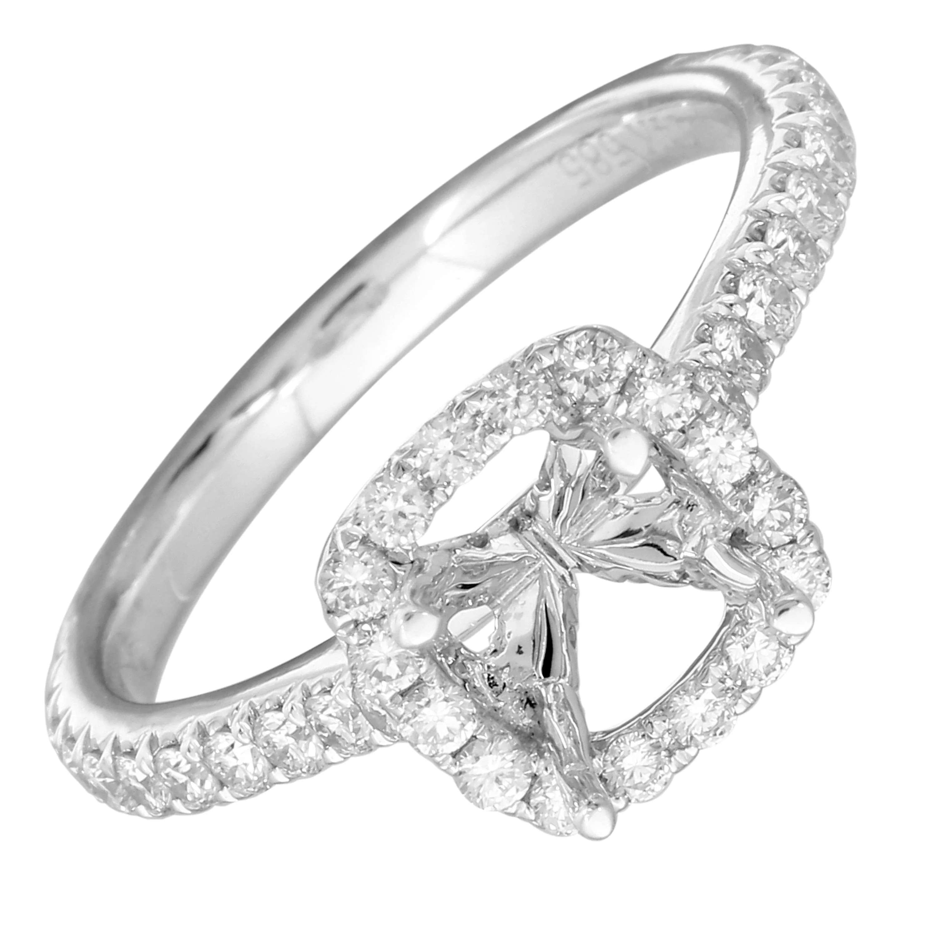 Squared Halo Engagement Ring Setting