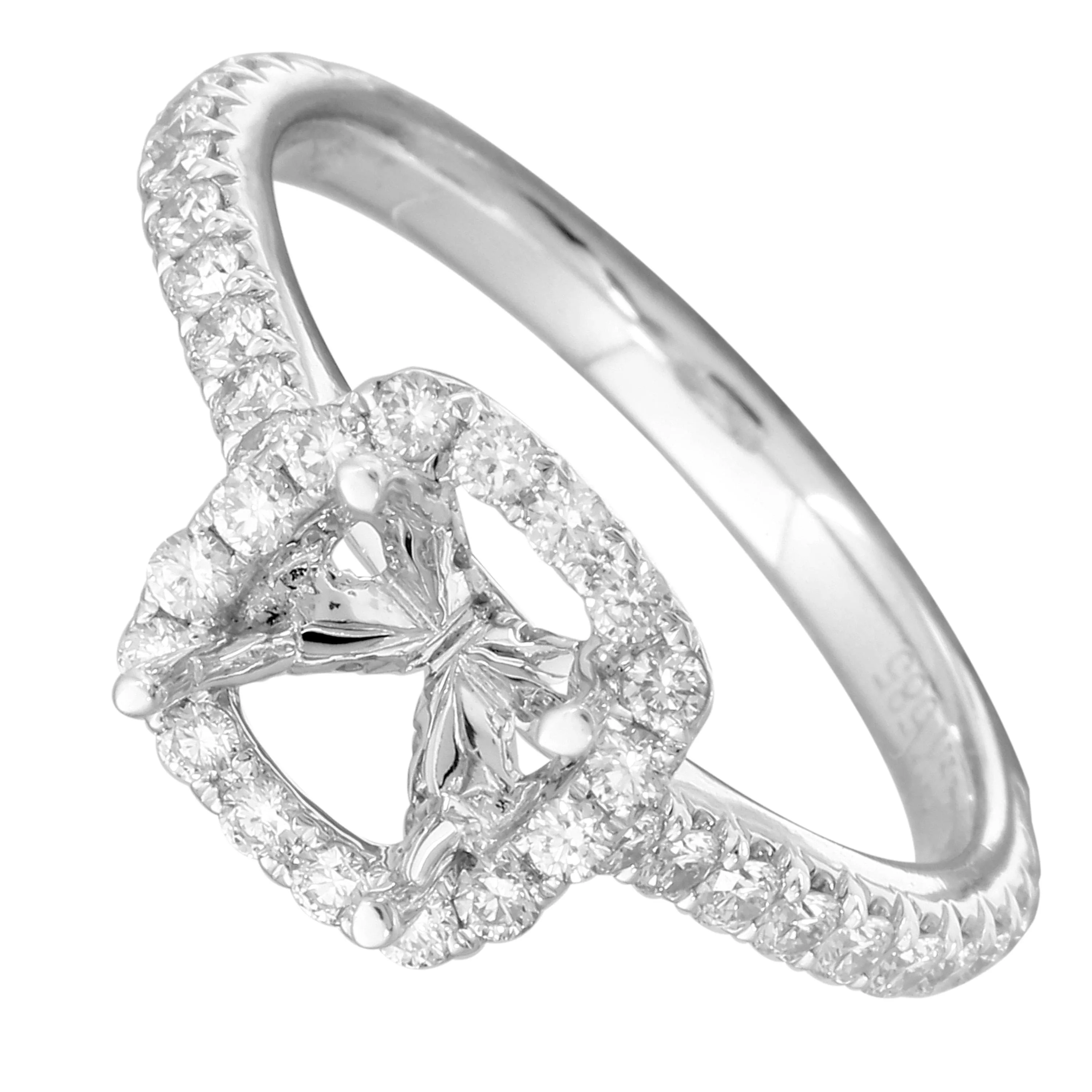 Squared Halo Engagement Ring Setting