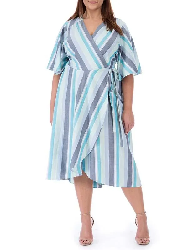 Striped Orna Wrap Dress