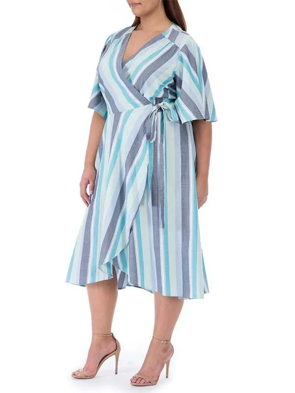 Striped Orna Wrap Dress