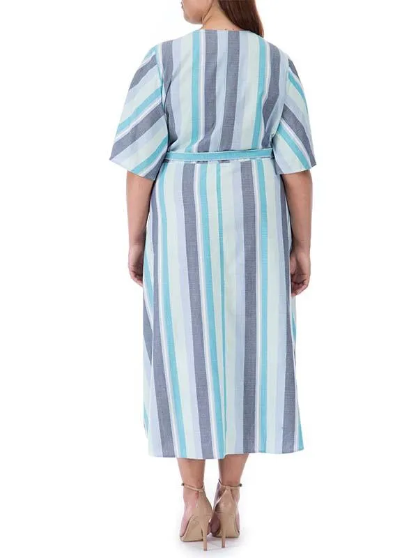 Striped Orna Wrap Dress