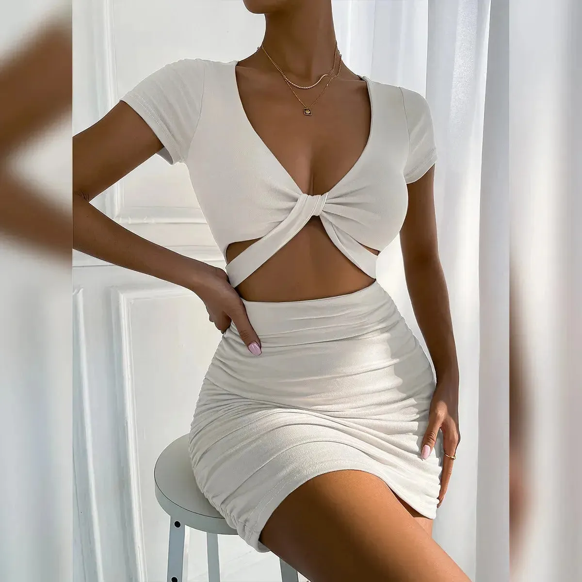 Summer New Sexy Wrap Hip Dress