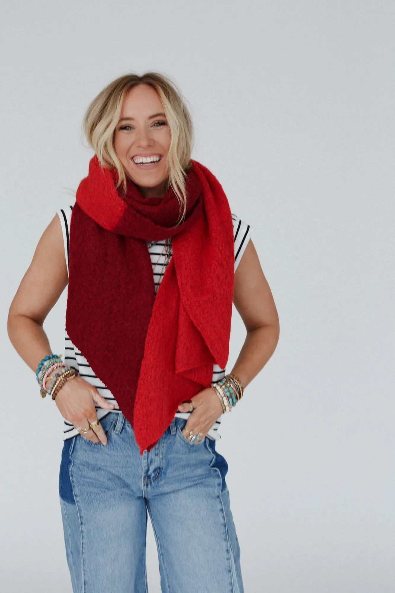 Sunset Shades Cozy Scarf - Red Multi