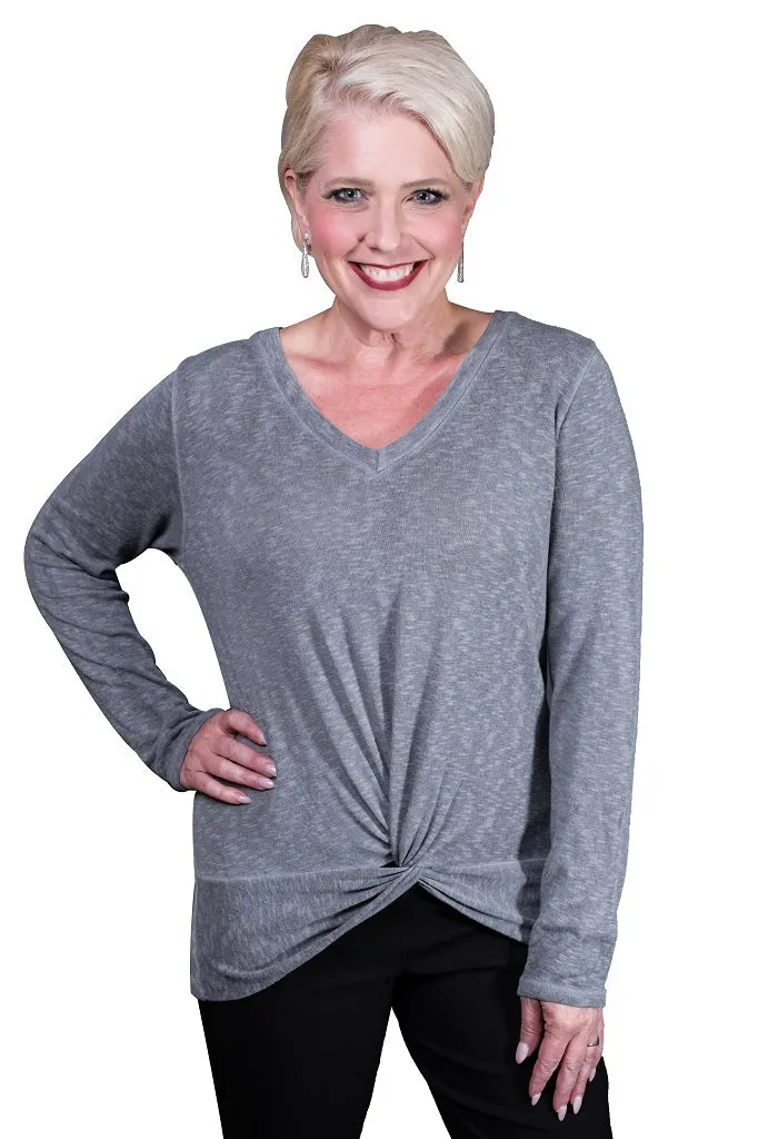 Sydney V-Neck Twist Front Top (BLS122)