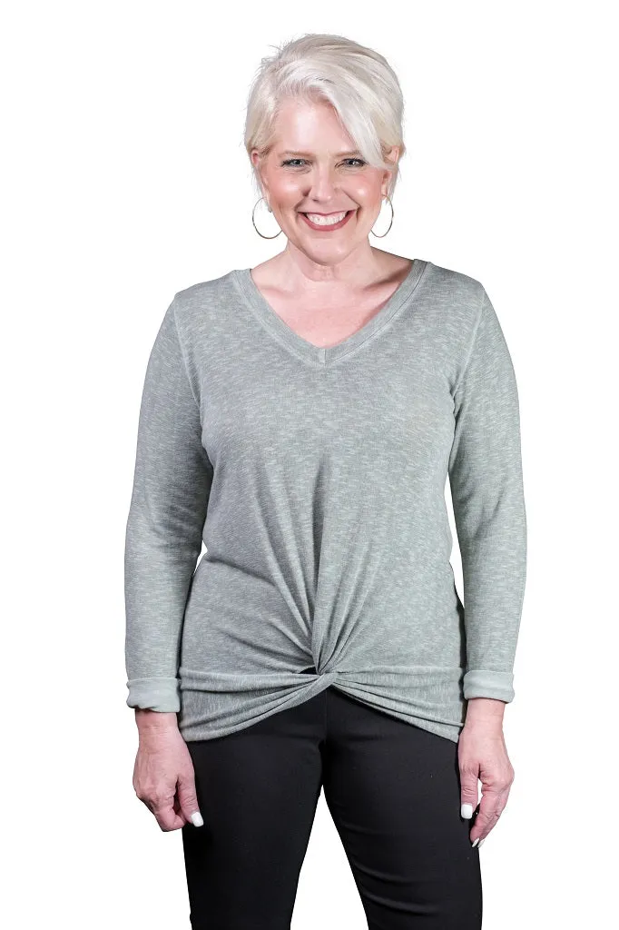 Sydney V-Neck Twist Front Top (BLS122)