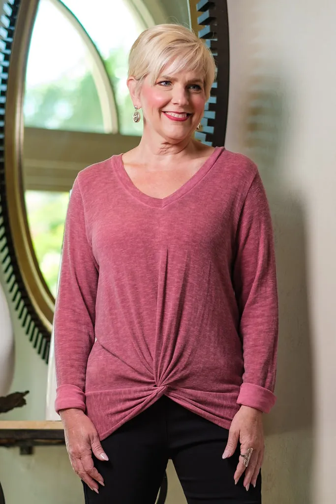 Sydney V-Neck Twist Front Top (BLS122)