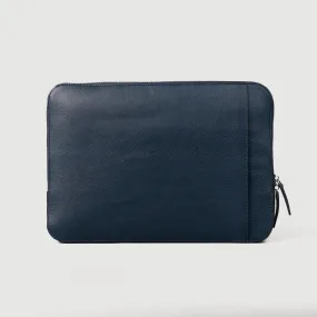 The Baxter Midnight Blue Leather Laptop Sleeve