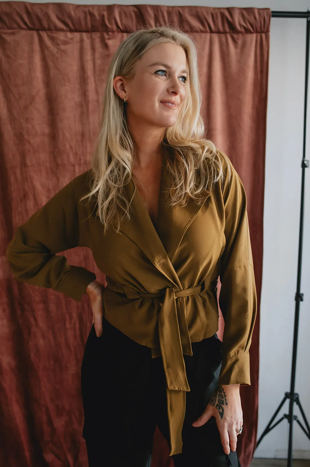 The Liv Wrap Blazer Top