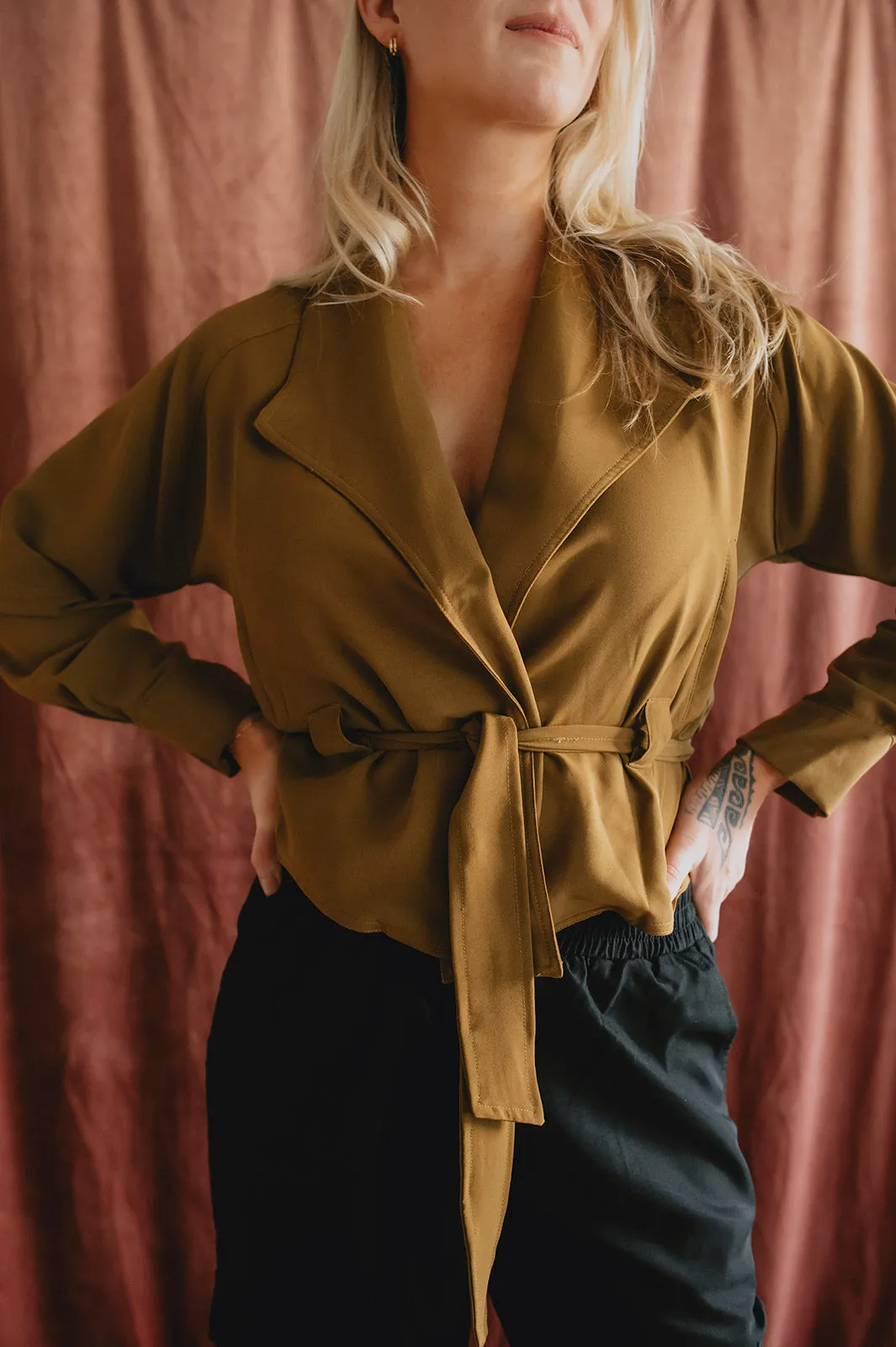 The Liv Wrap Blazer Top