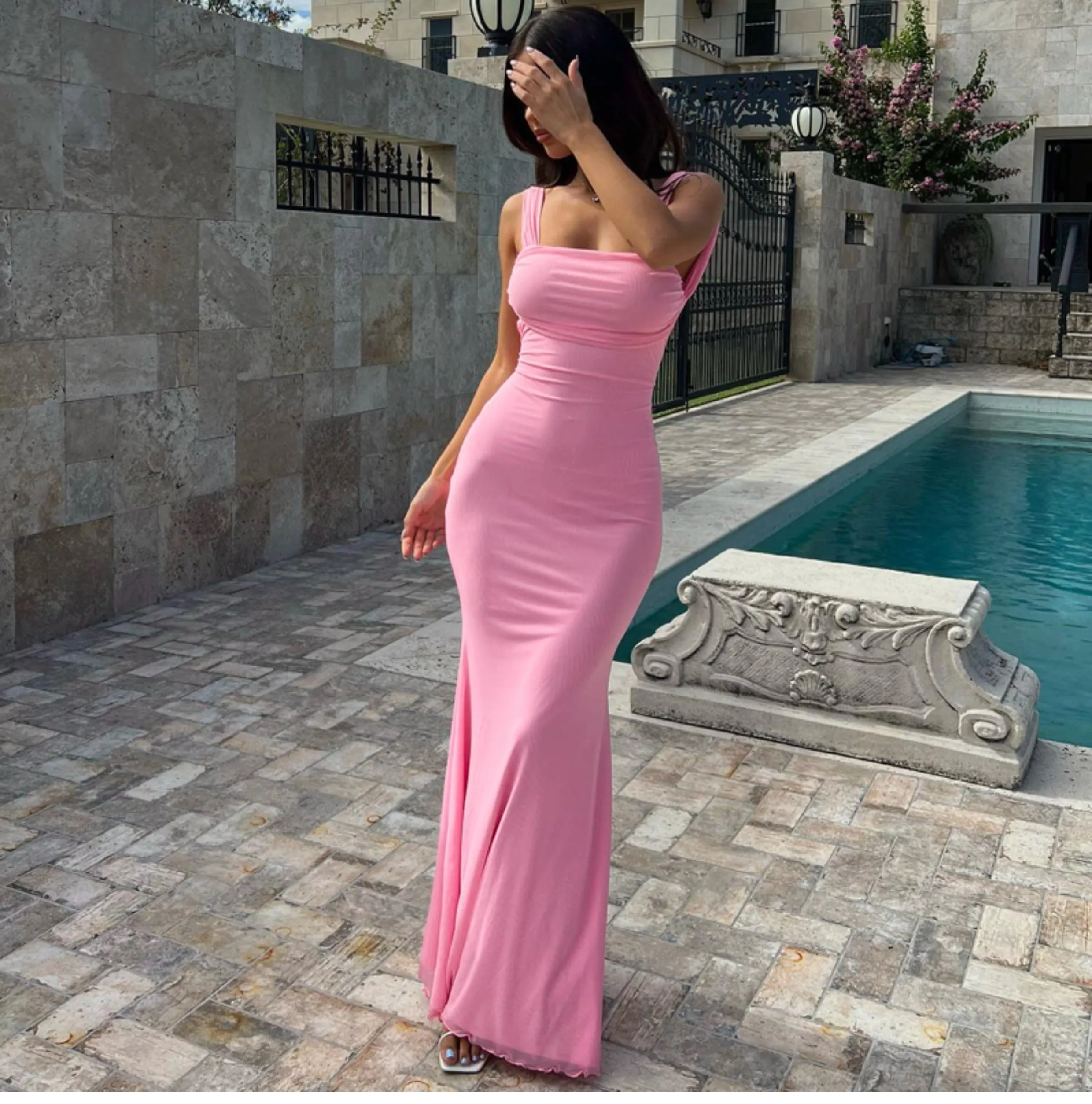 Thelma Backless Slim Maxi Dress