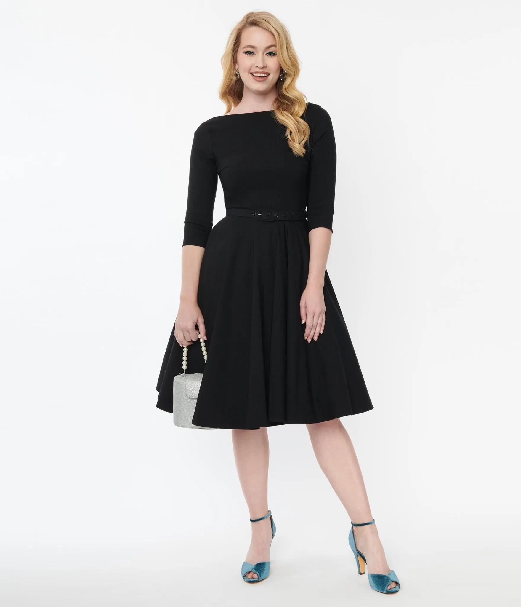 Unique Vintage Black Devon Swing Dress