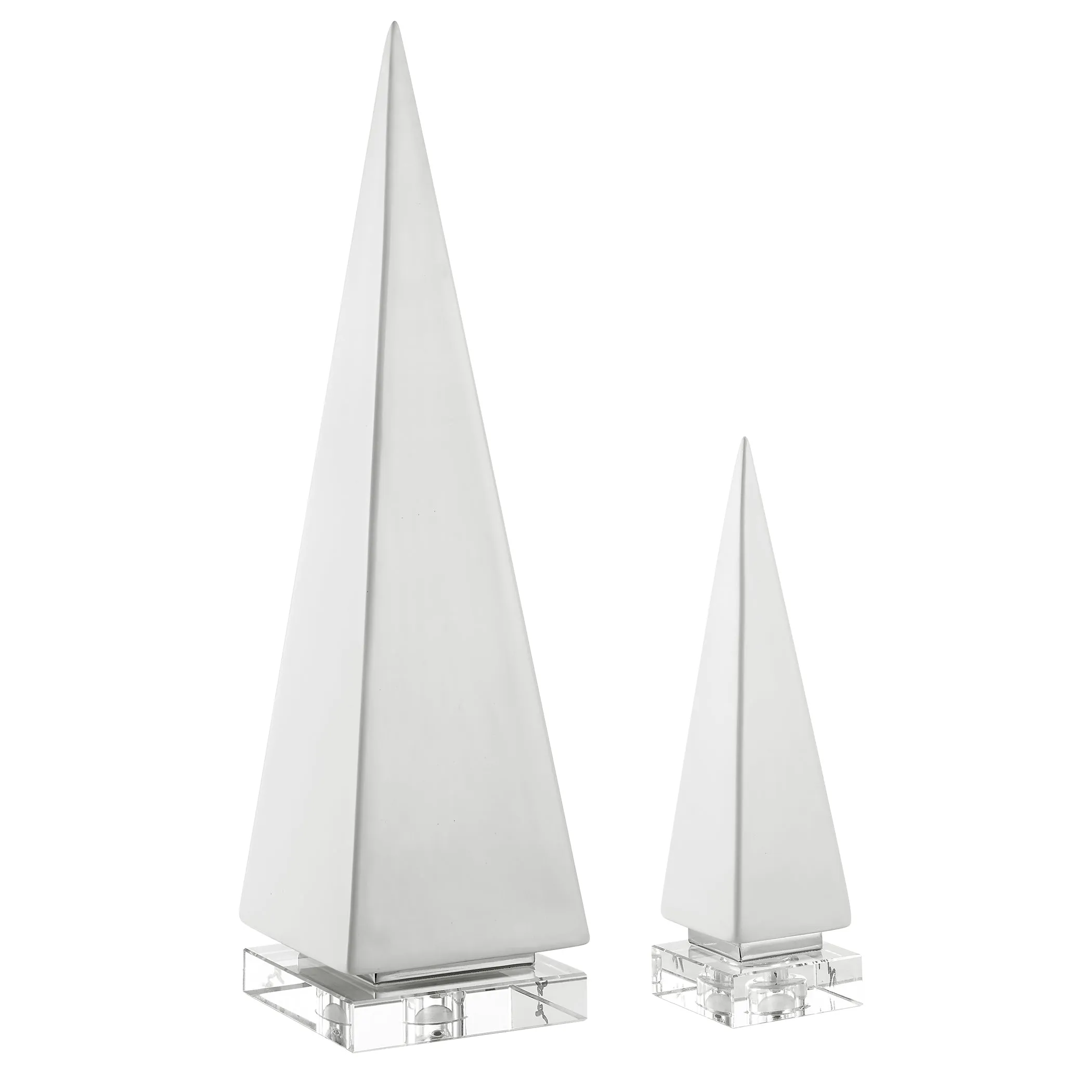 Uttermost Great Pyramids Sculpture In White, S/2