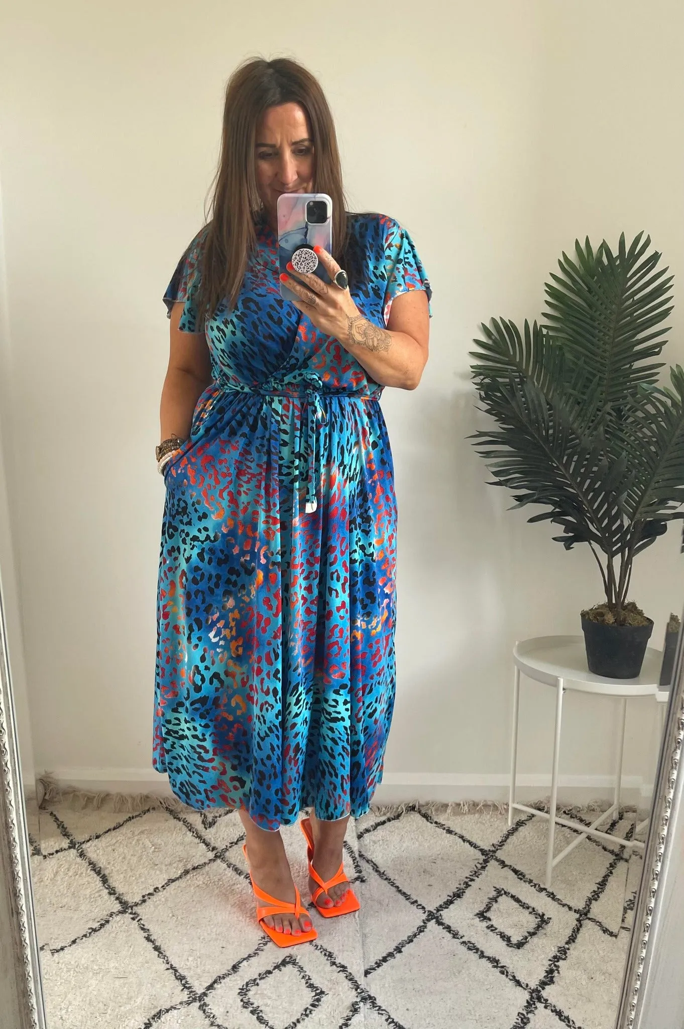 Vibrant Blue Leopard Montana Dress