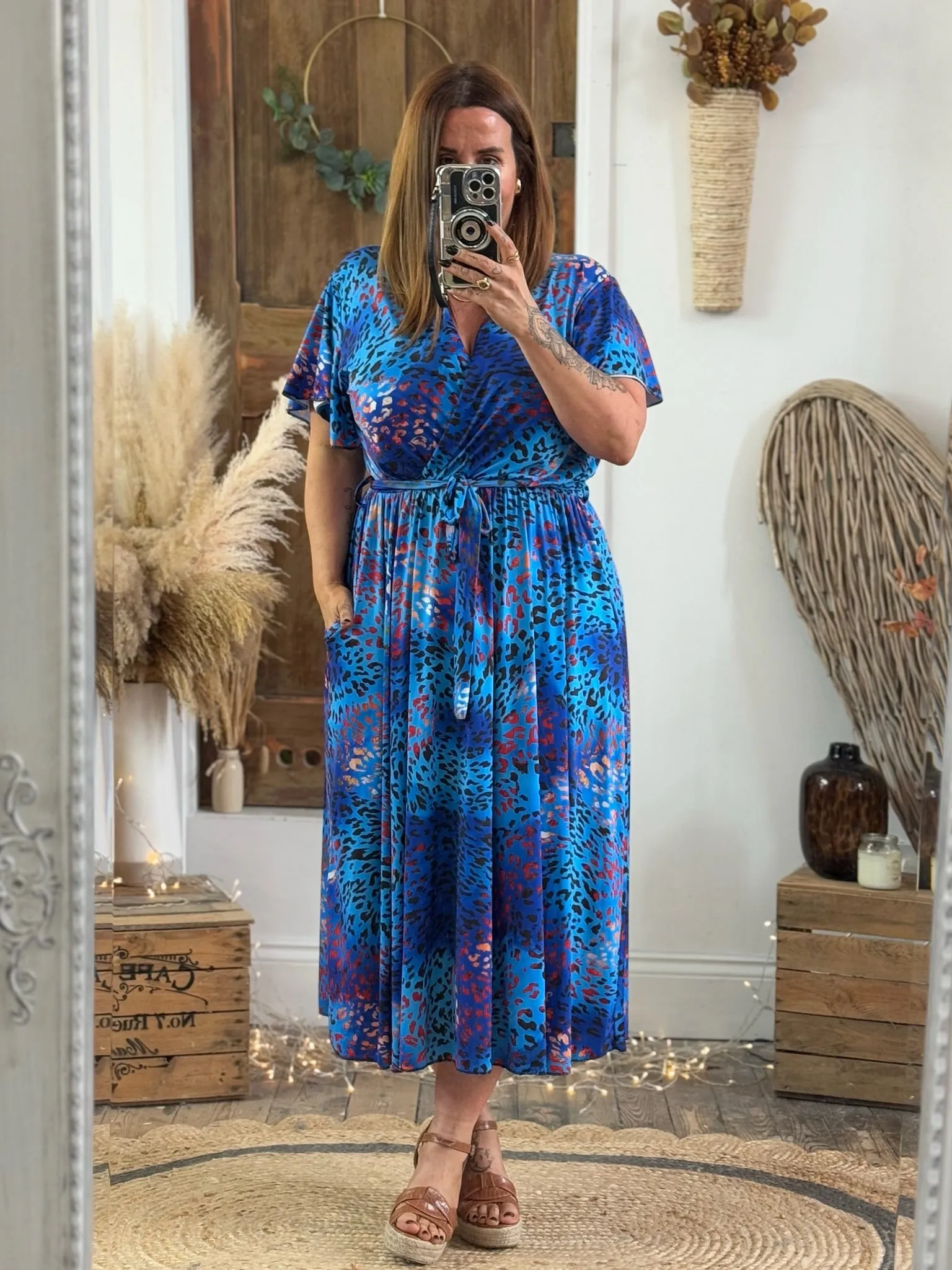 Vibrant Blue Leopard Montana Dress