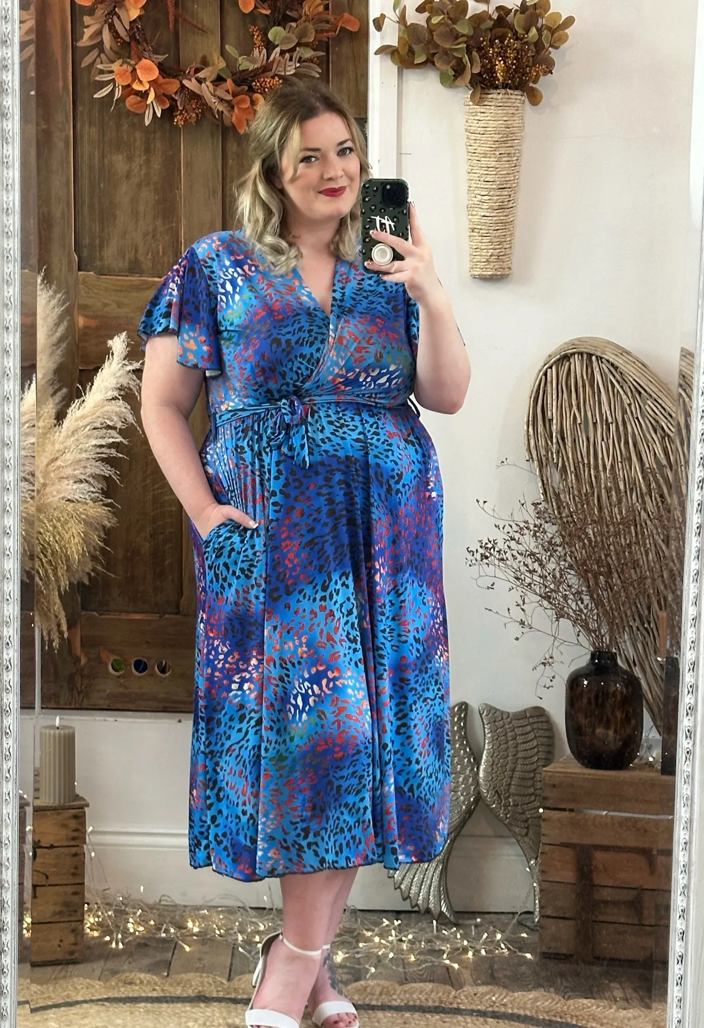 Vibrant Blue Leopard Montana Dress