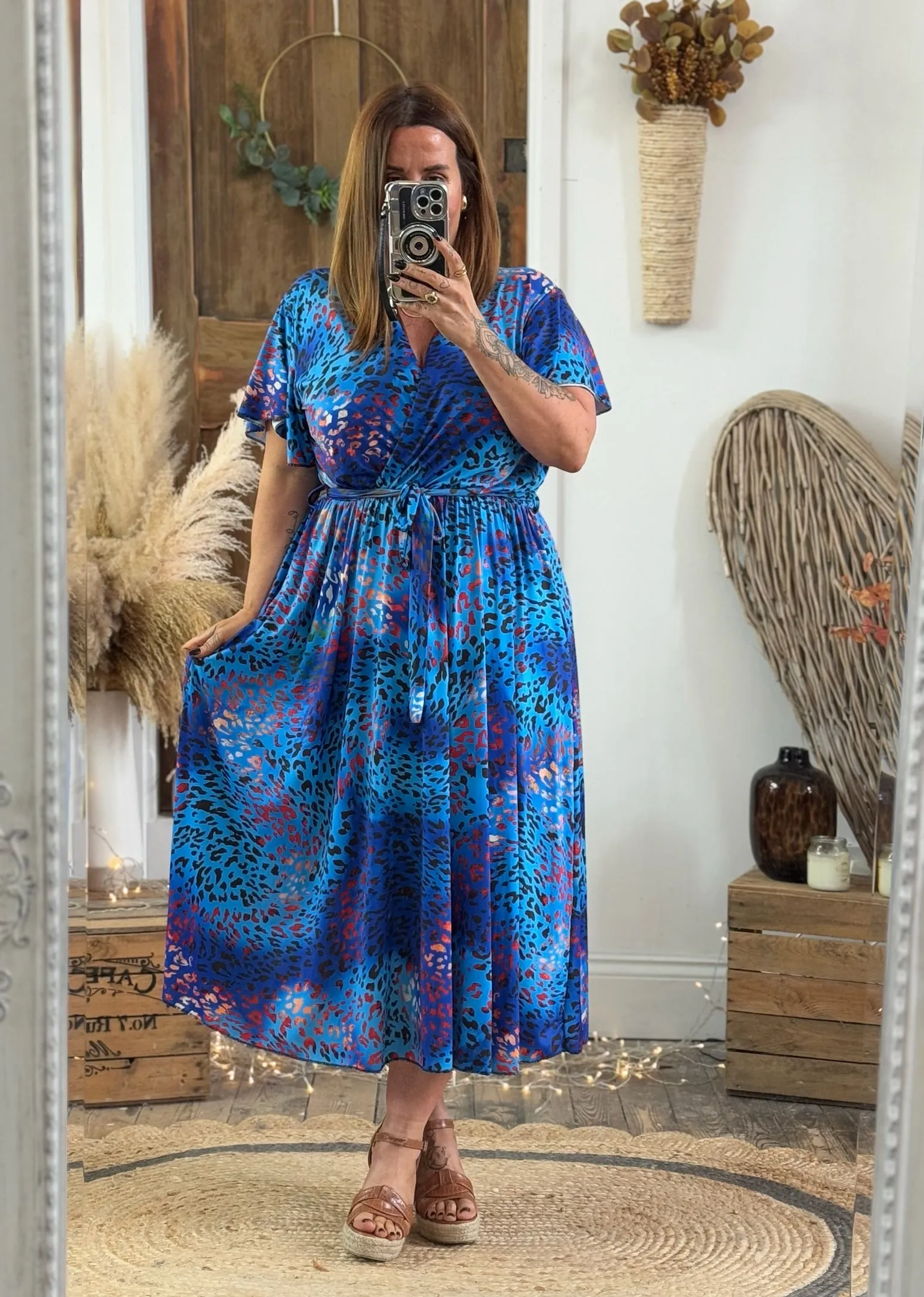 Vibrant Blue Leopard Montana Dress