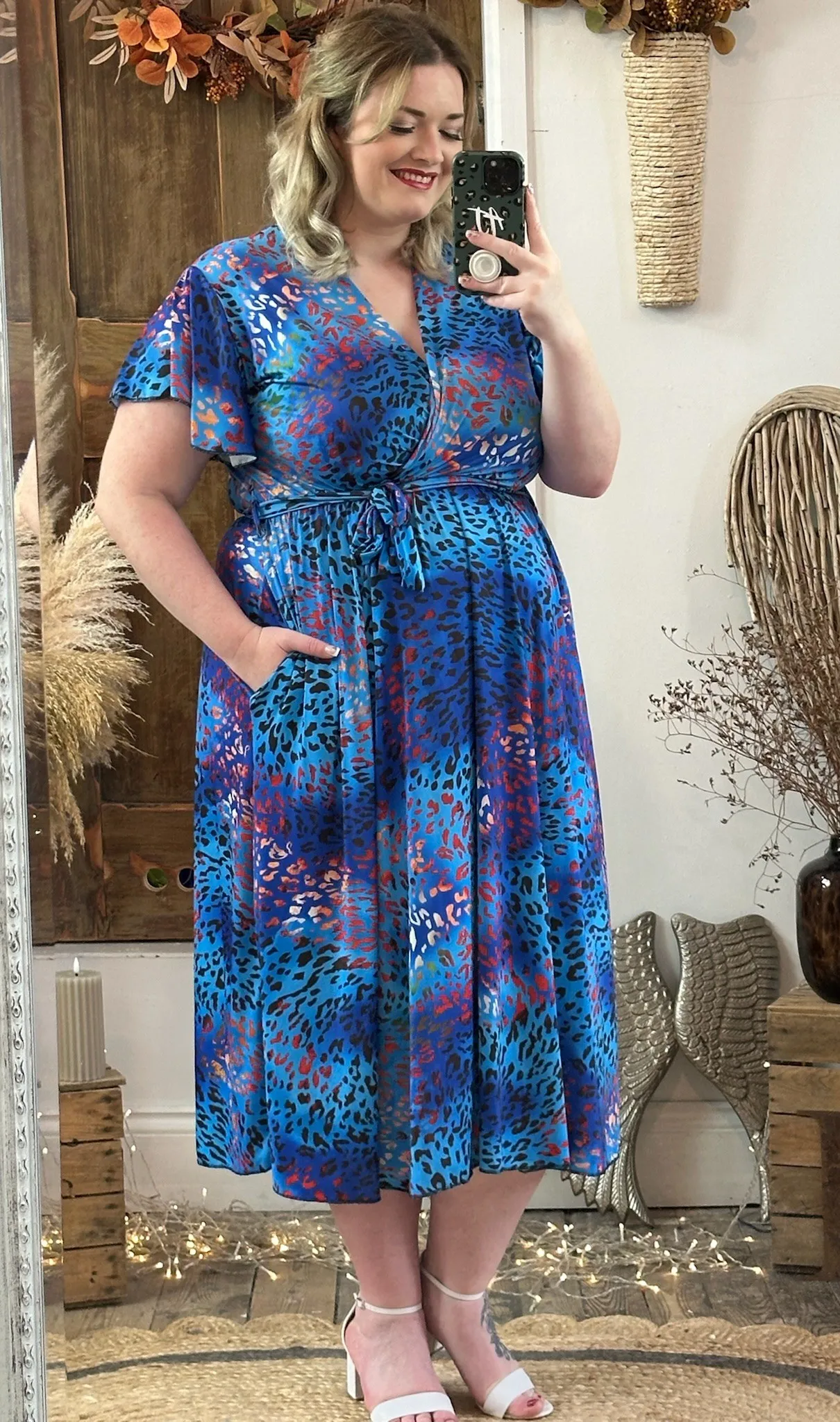 Vibrant Blue Leopard Montana Dress