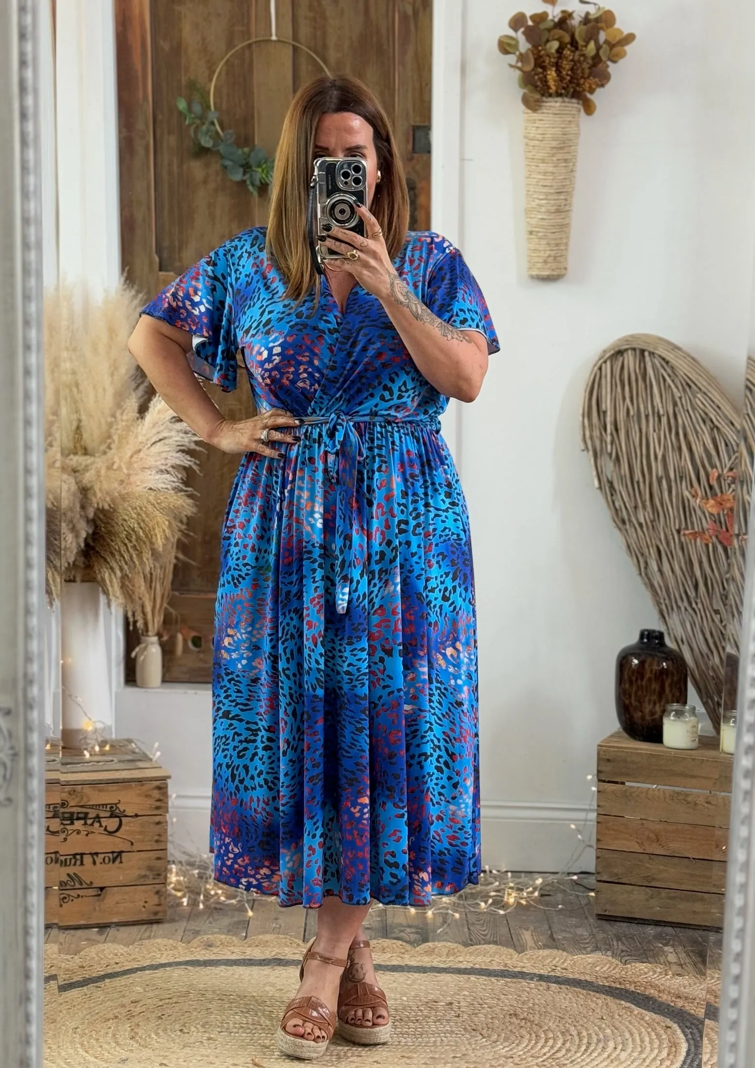 Vibrant Blue Leopard Montana Dress