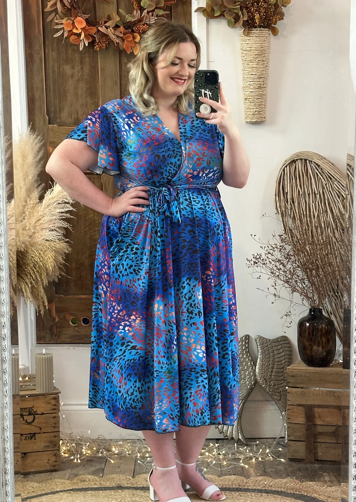 Vibrant Blue Leopard Montana Dress