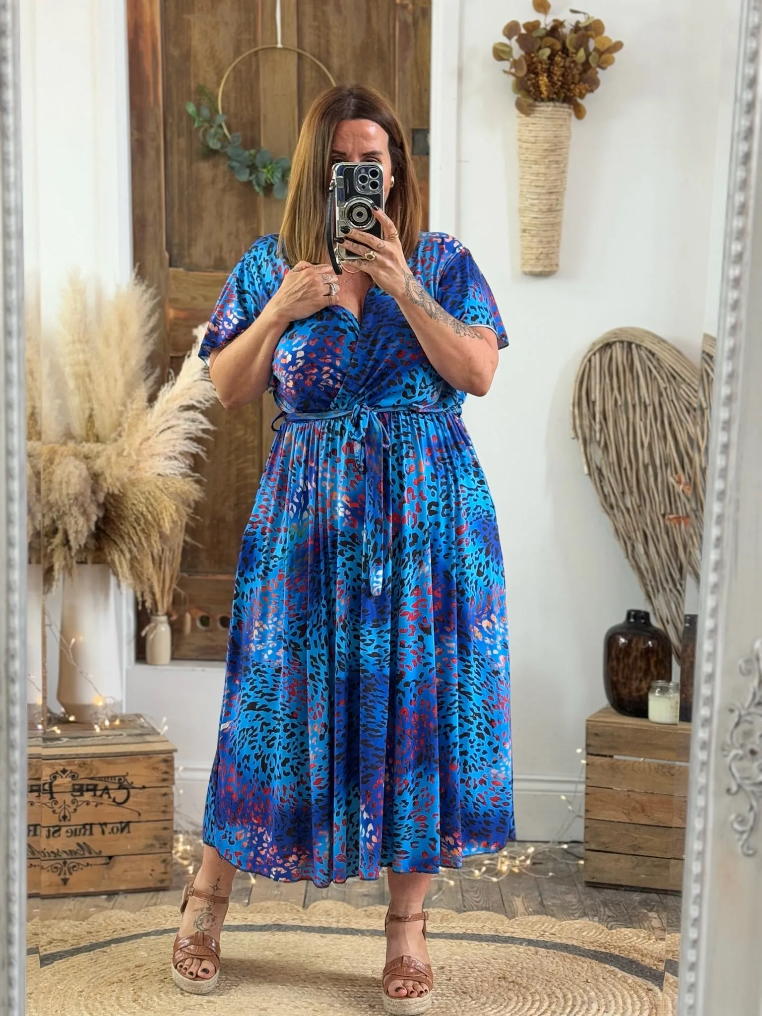 Vibrant Blue Leopard Montana Dress