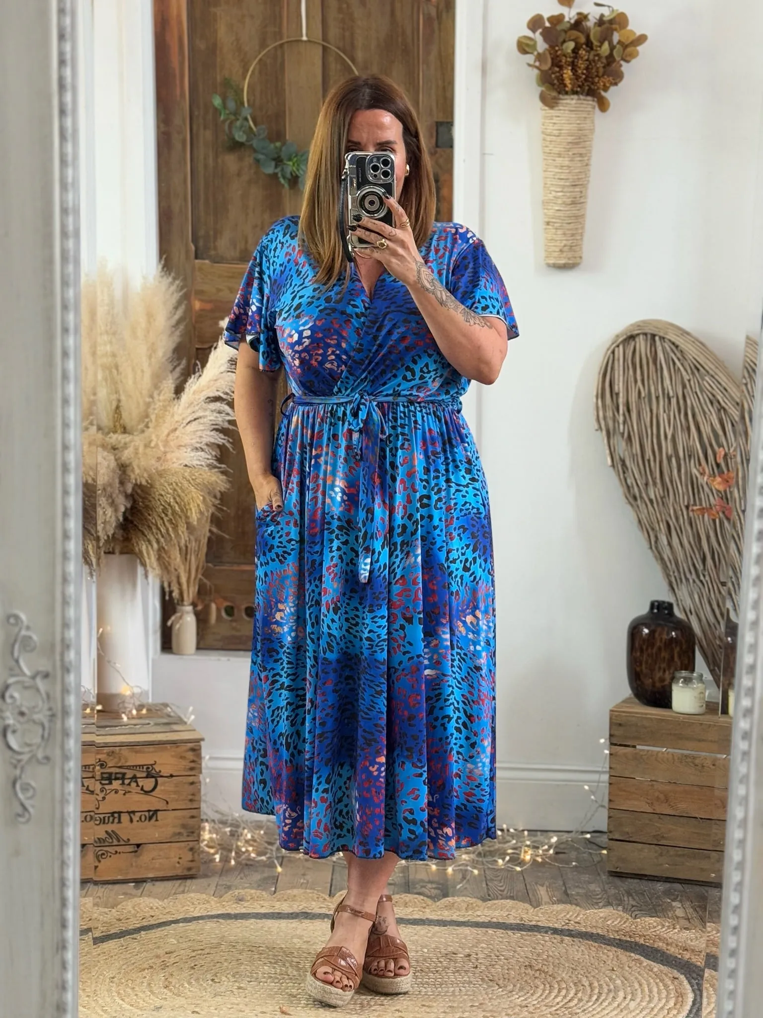 Vibrant Blue Leopard Montana Dress