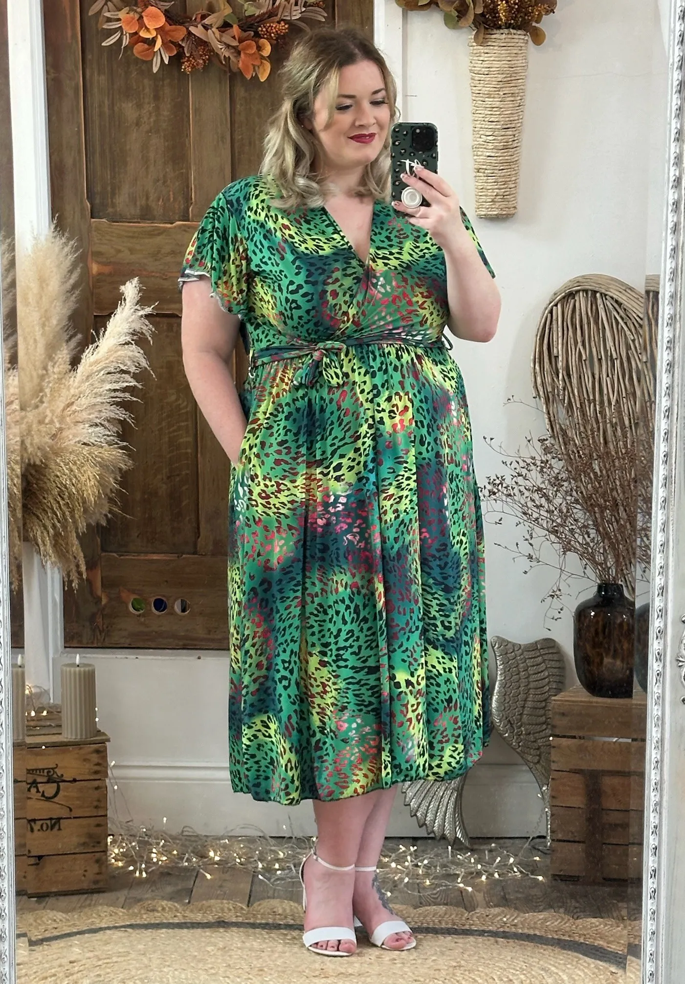 Vibrant Green Leopard Montana Dress