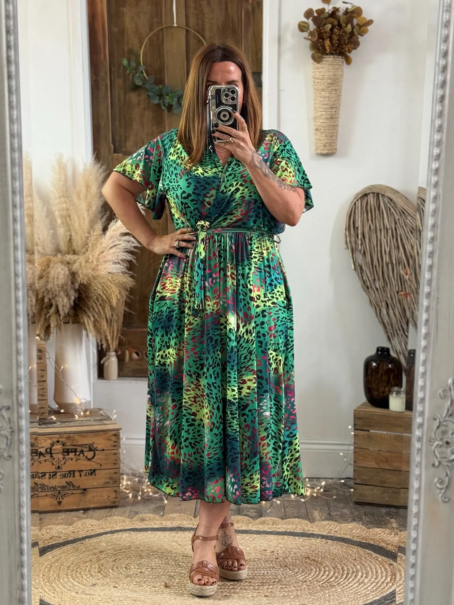 Vibrant Green Leopard Montana Dress