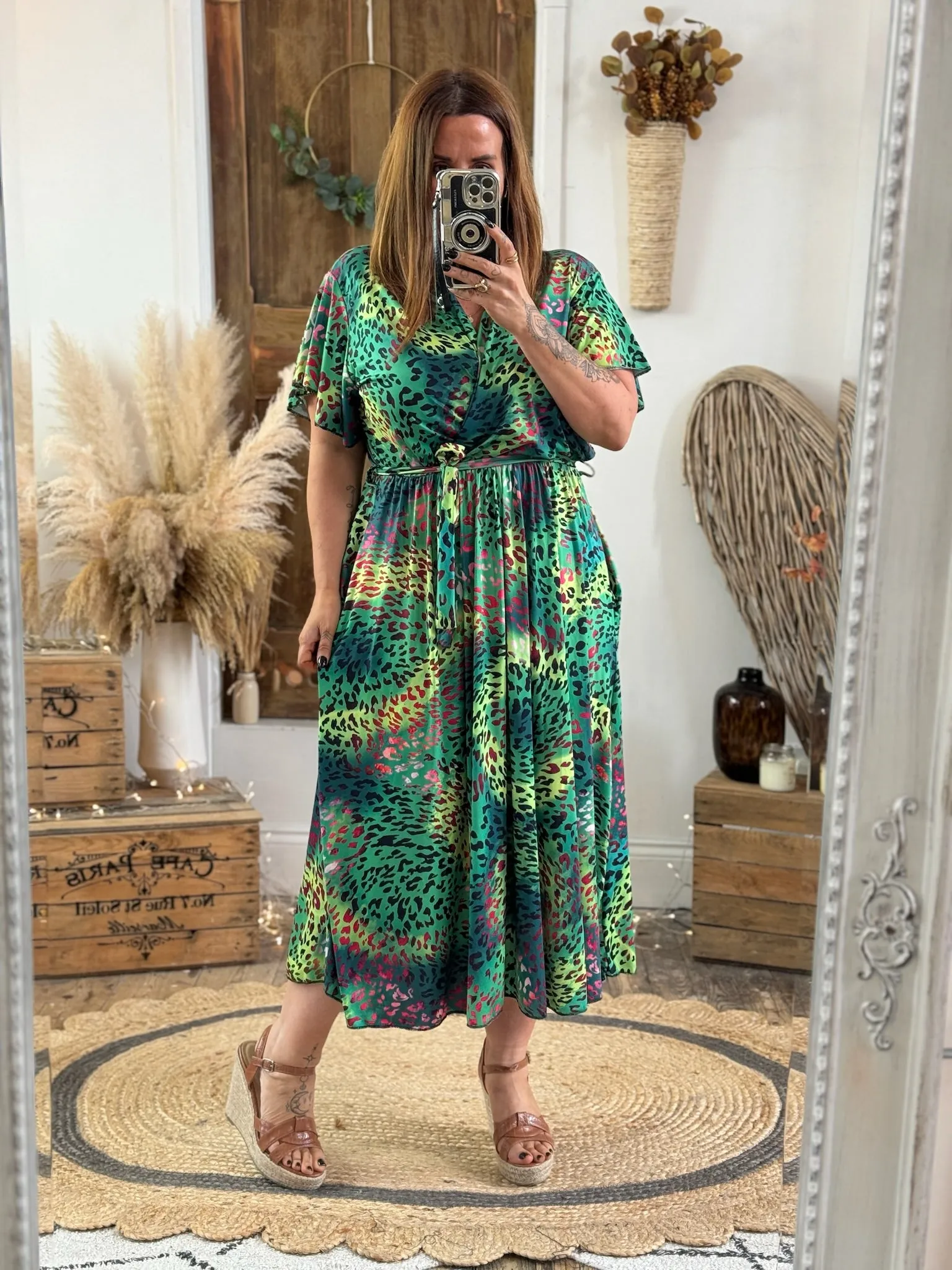 Vibrant Green Leopard Montana Dress