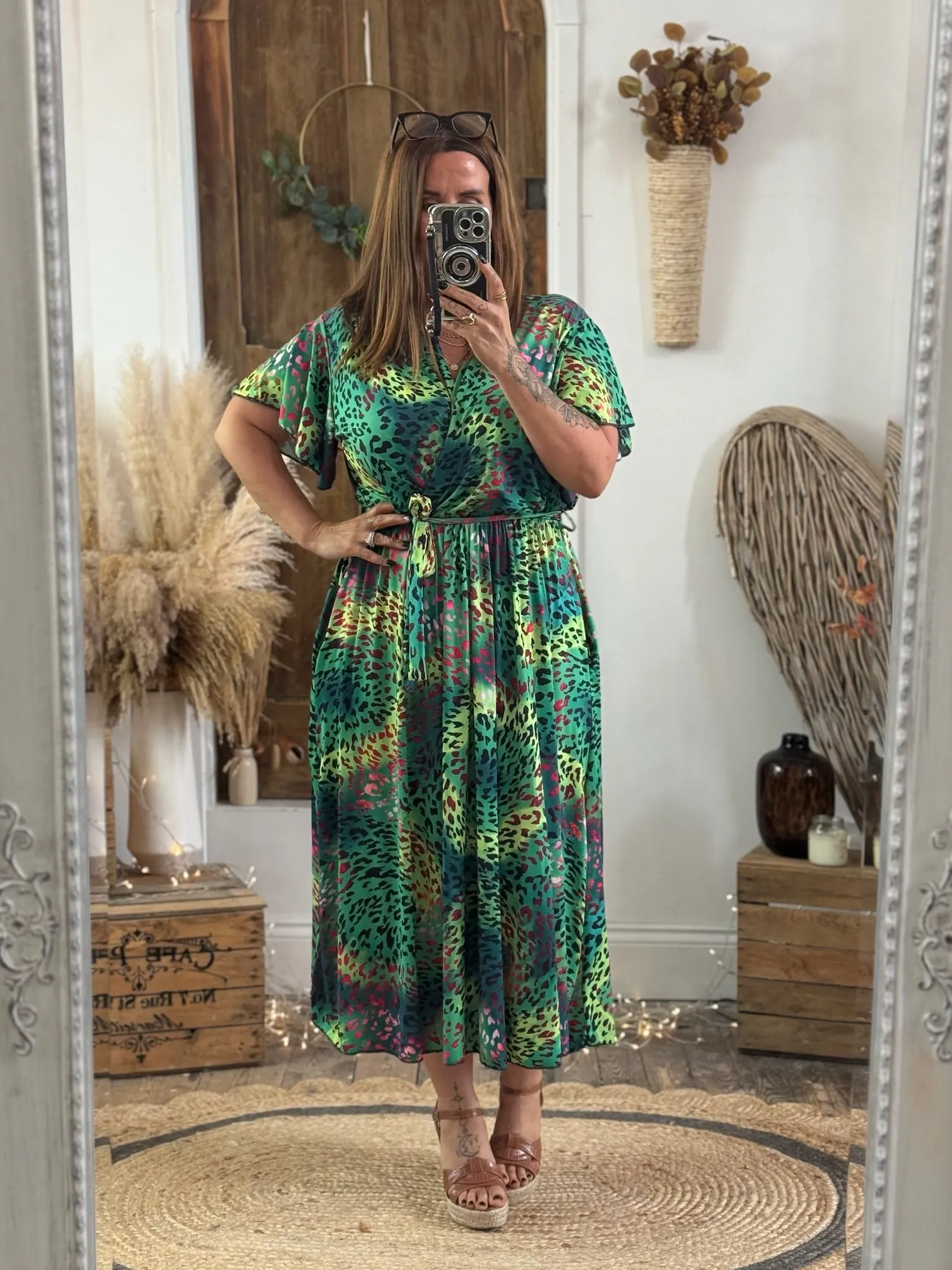 Vibrant Green Leopard Montana Dress