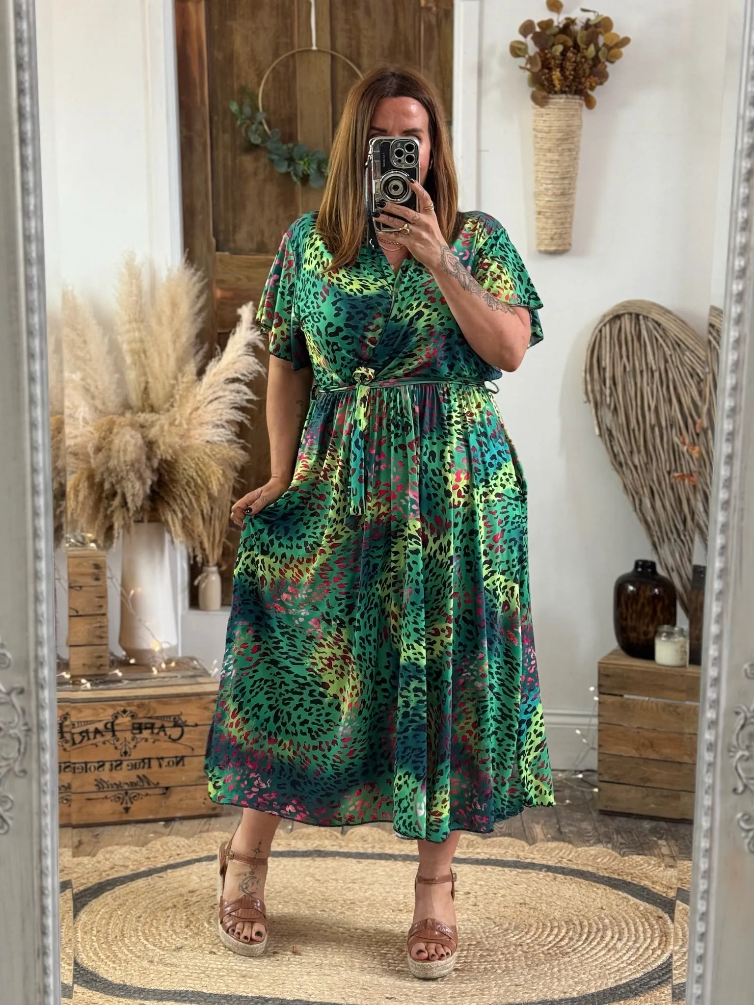 Vibrant Green Leopard Montana Dress