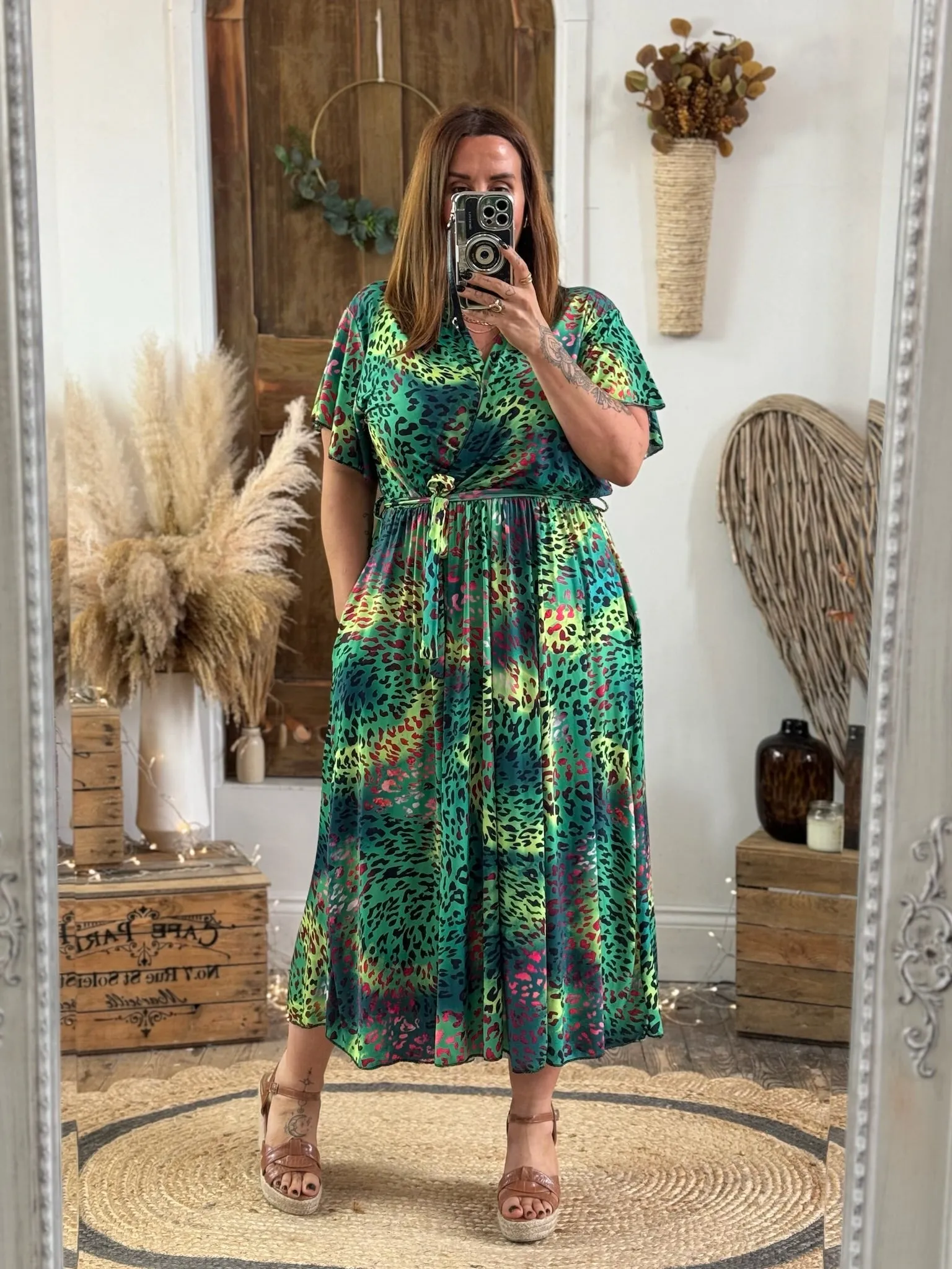 Vibrant Green Leopard Montana Dress