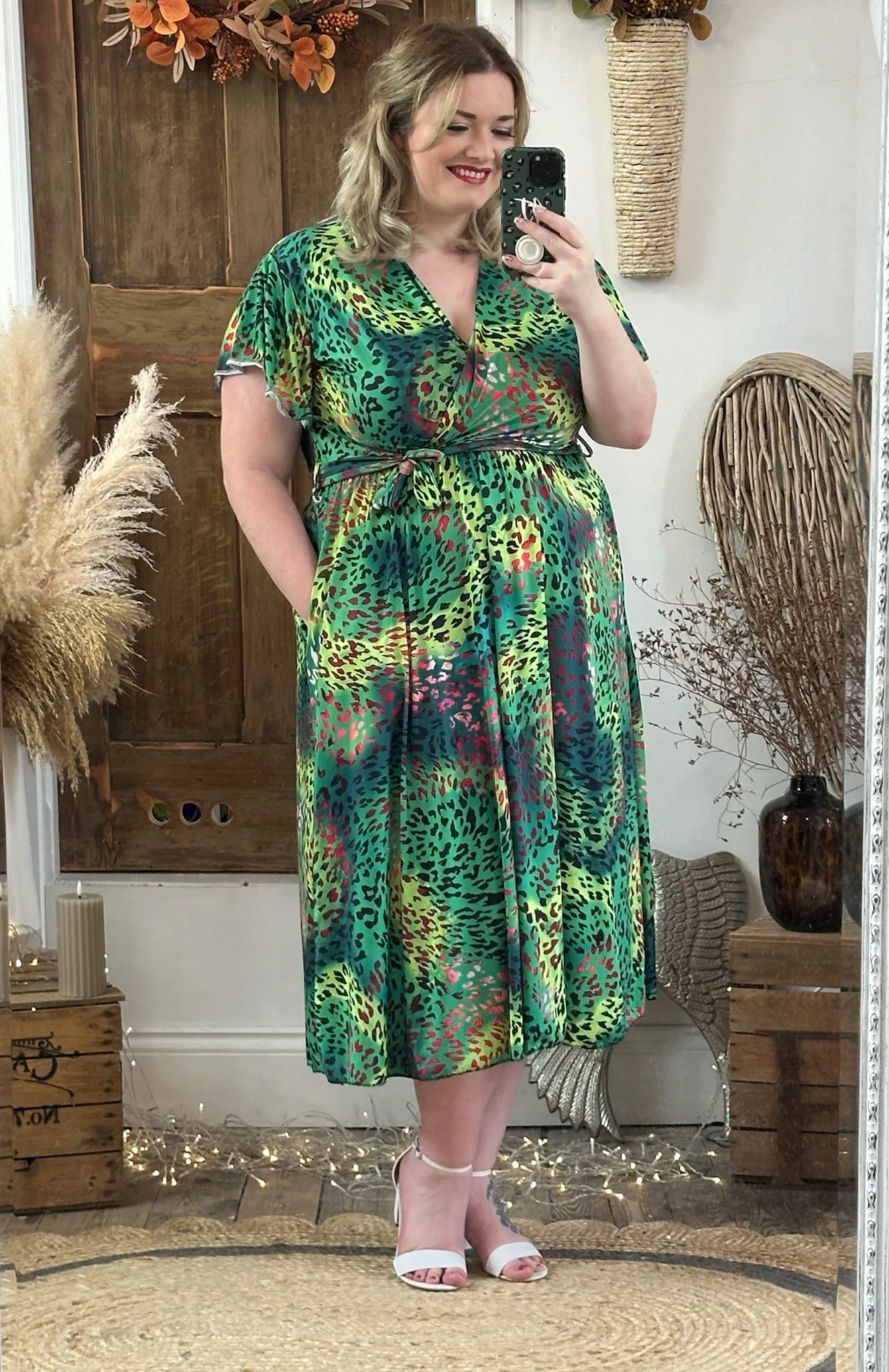 Vibrant Green Leopard Montana Dress