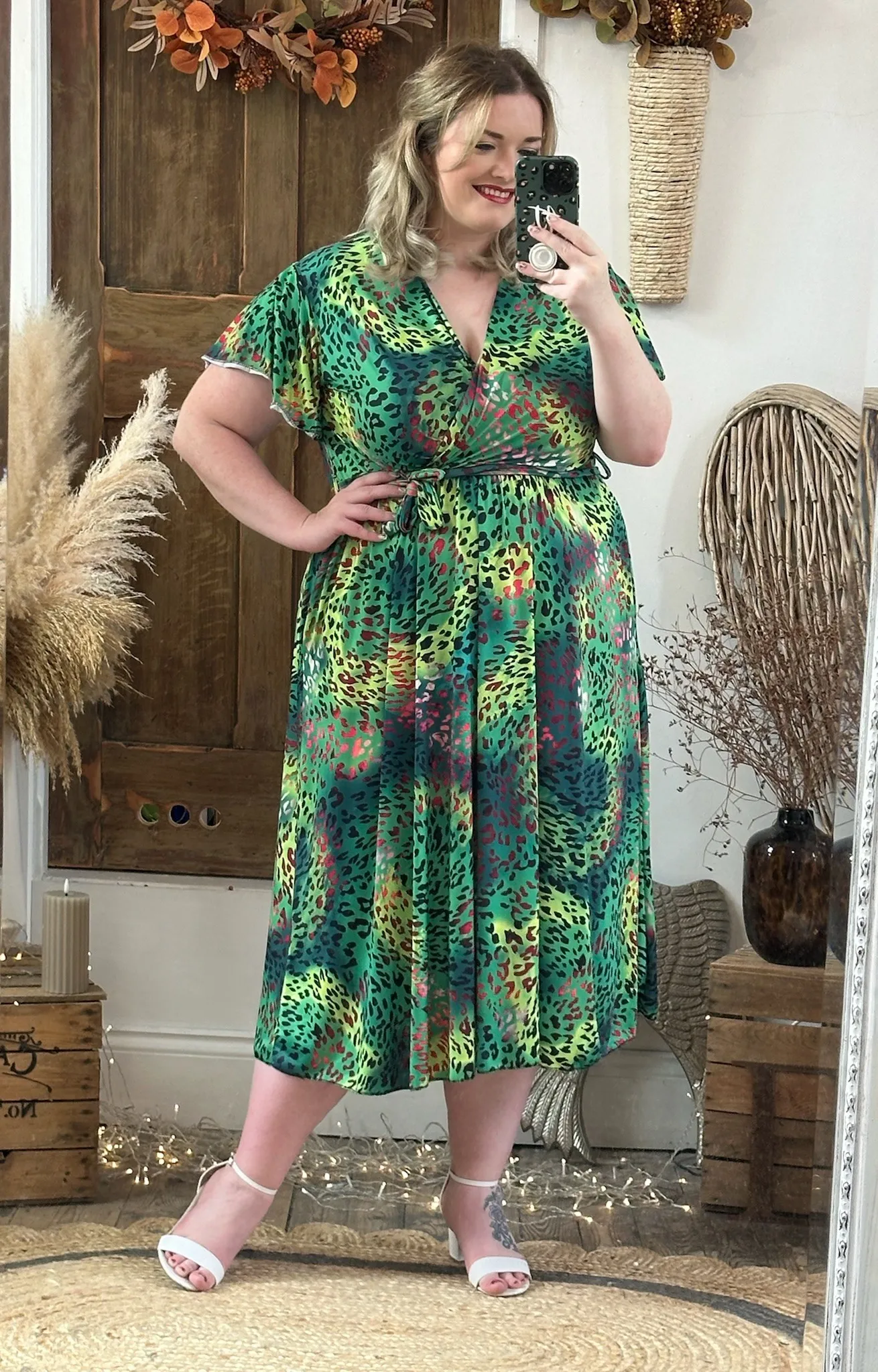 Vibrant Green Leopard Montana Dress