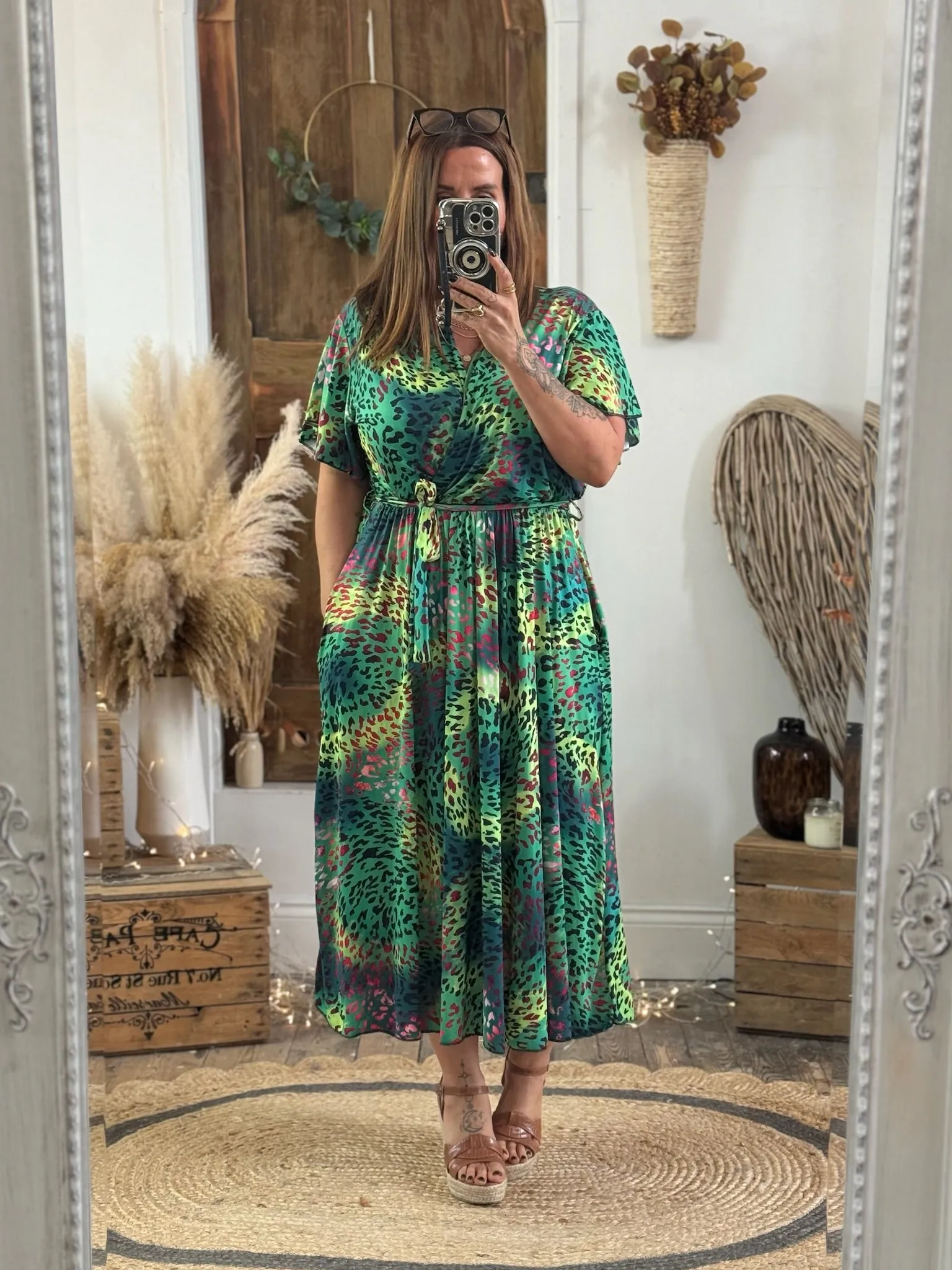 Vibrant Green Leopard Montana Dress