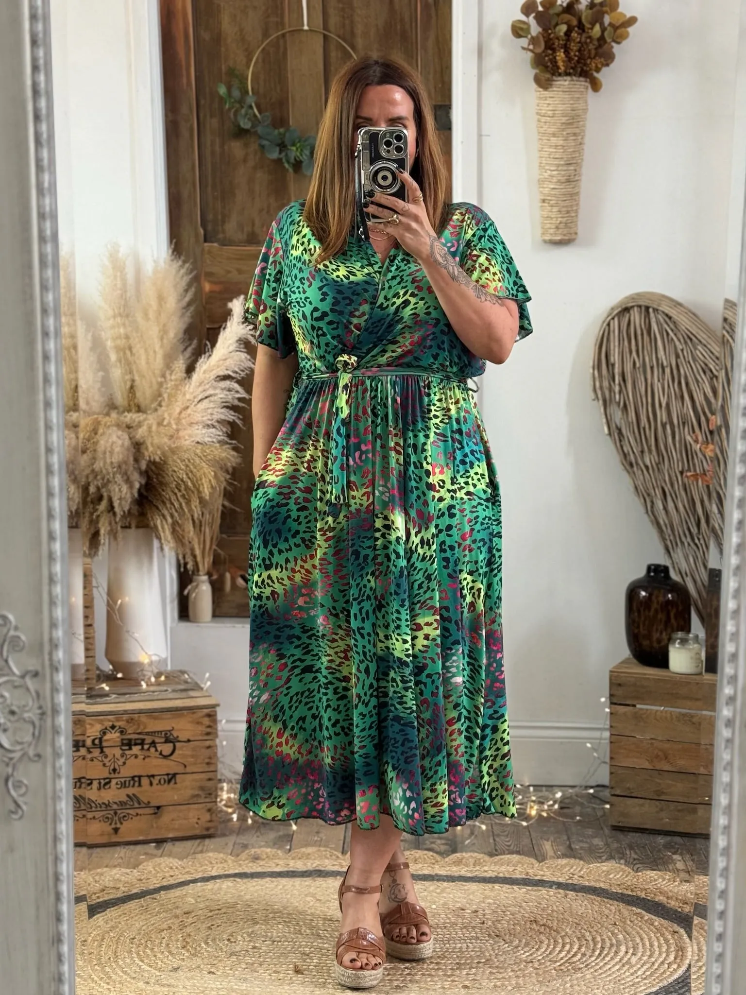 Vibrant Green Leopard Montana Dress