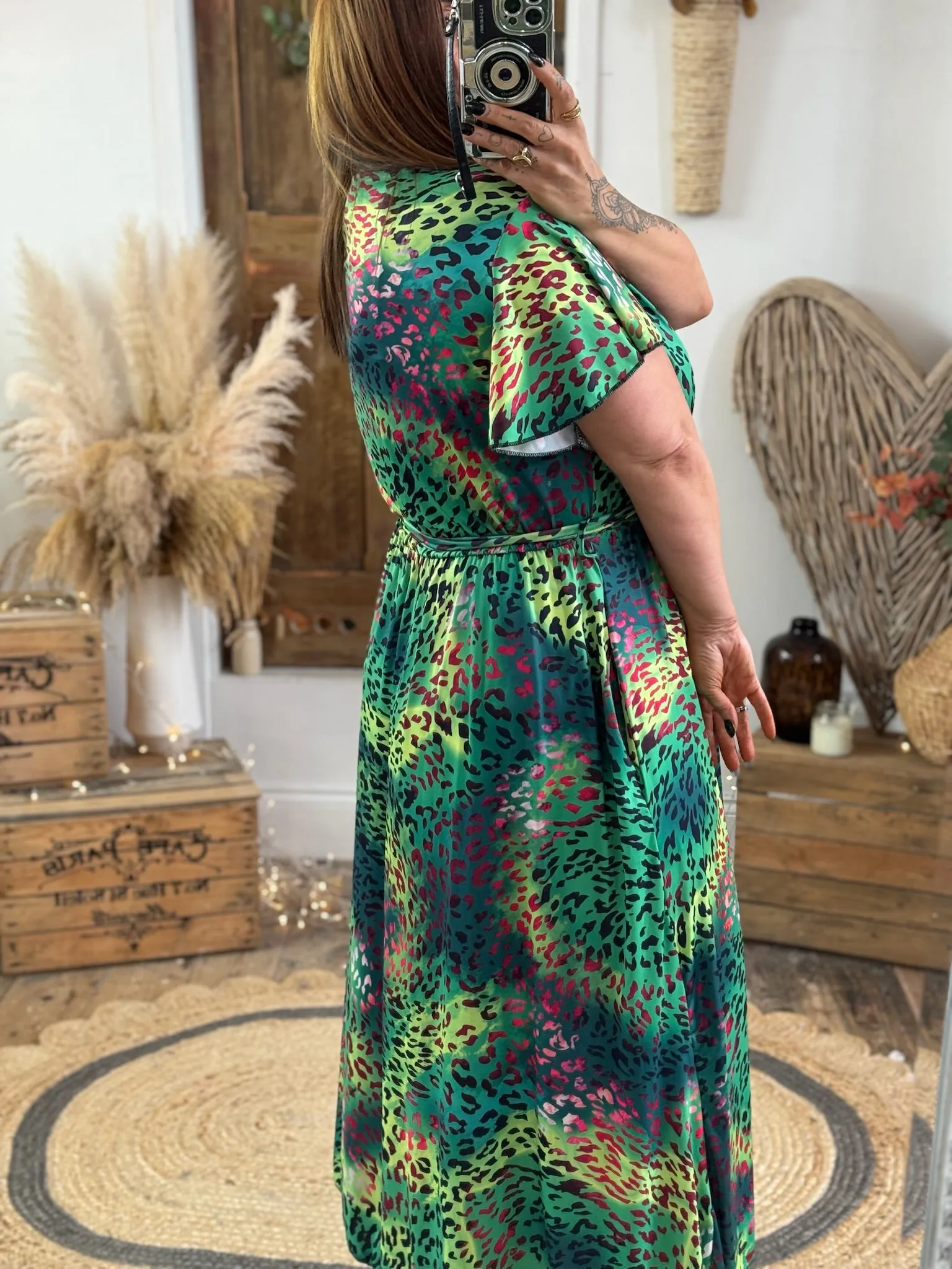 Vibrant Green Leopard Montana Dress