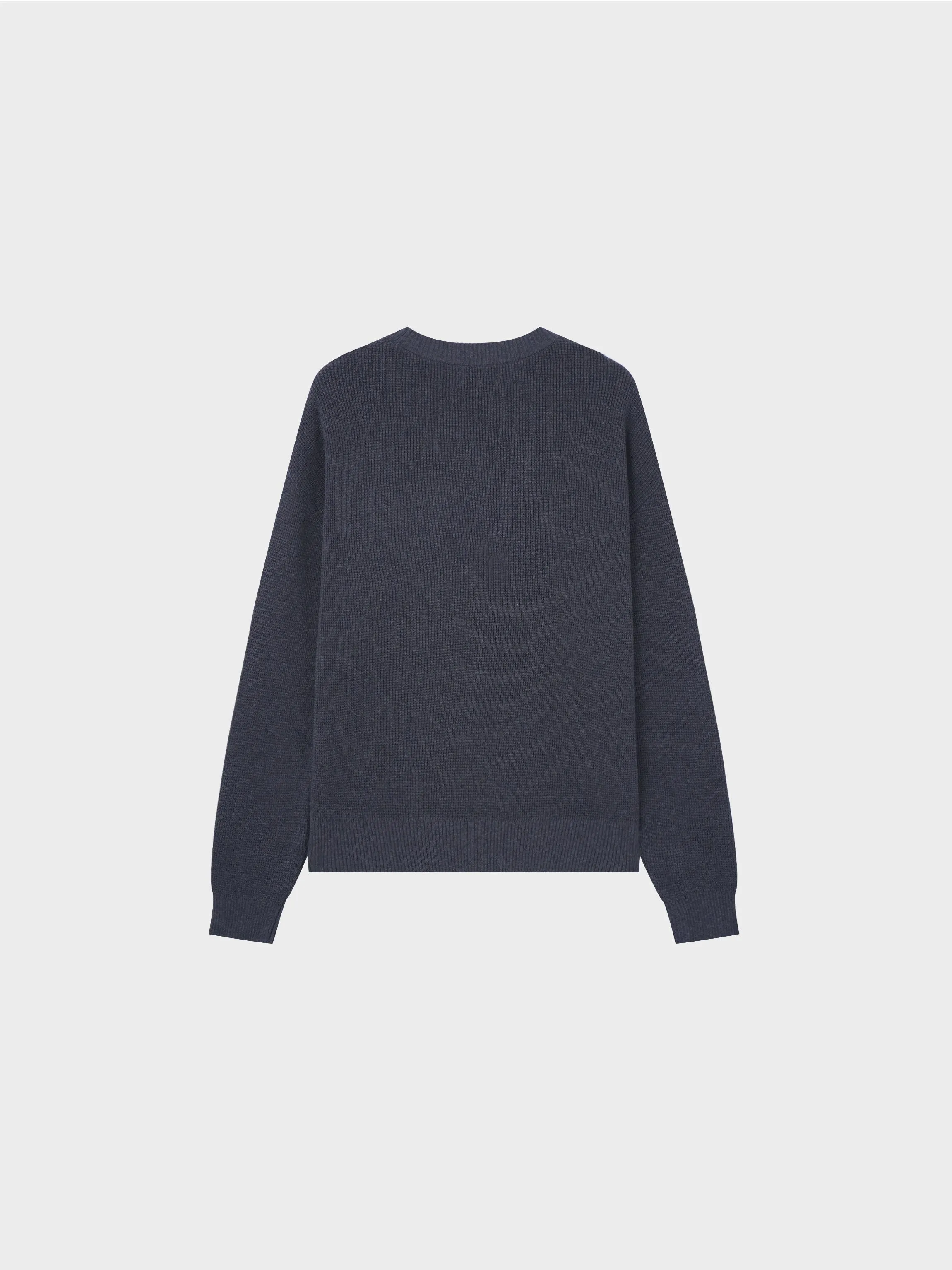 Waffle Pocket Sweater-Grey