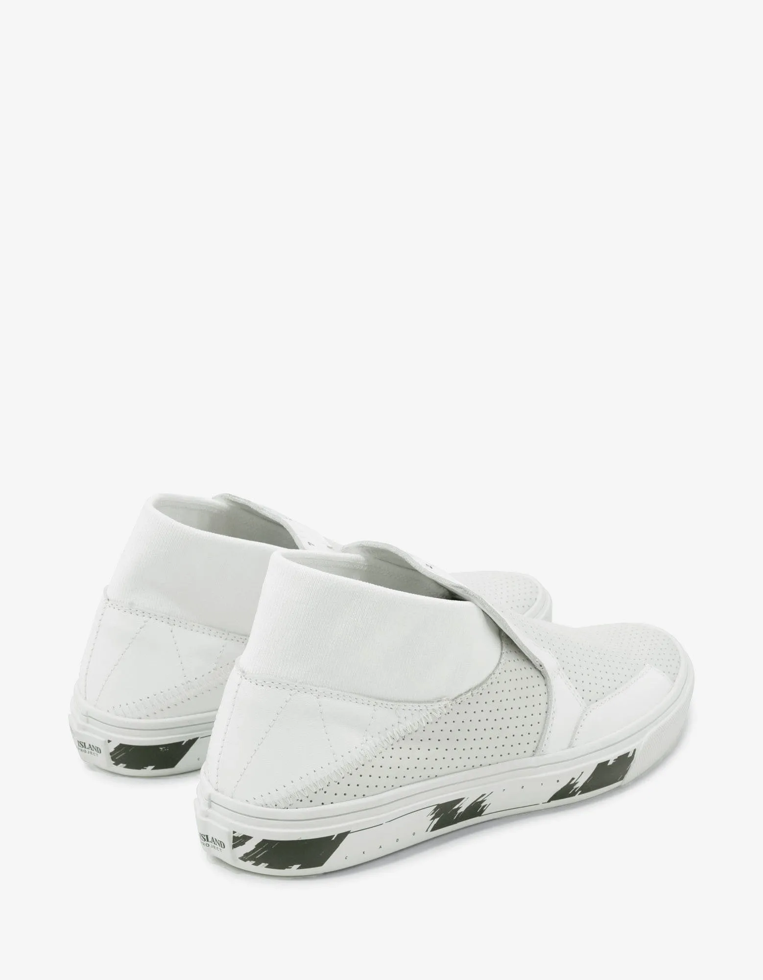 White Leather Slip-On Trainers