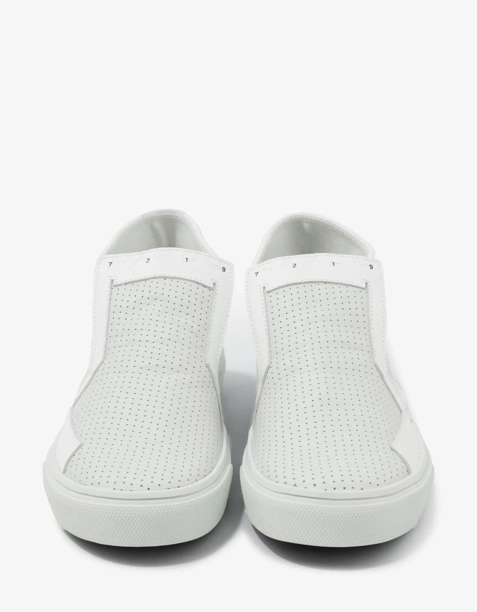 White Leather Slip-On Trainers