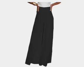 Wide Leg Black Trouser Pants - The Hamptons