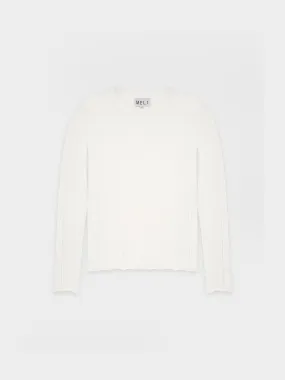 WIDE RIBBED SWEATER-WHITE