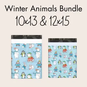 Winter Animals Sample Pack Designer Poly Mailers Shipping Envelopes Premium Printed Bags