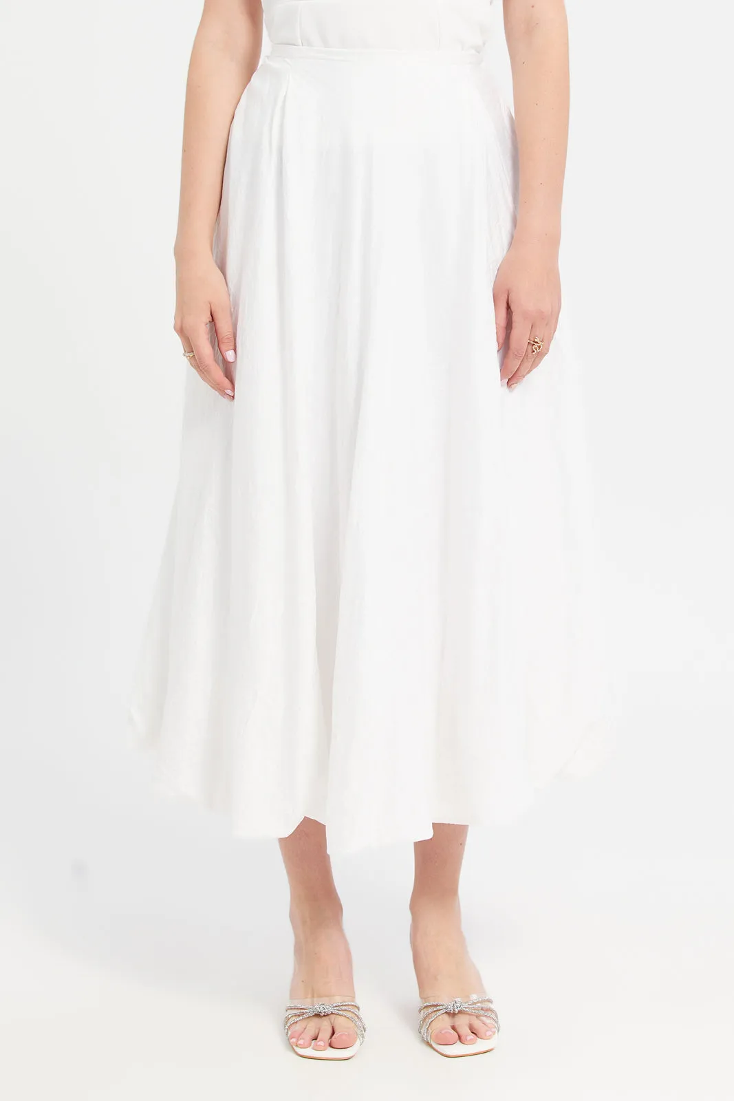 Women Ivory Maxi Skirt