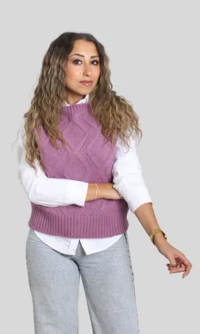 Women Knitted Vest (Light Purple)