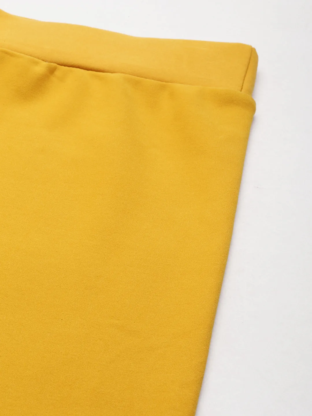 Women Mustard Solid Leggings