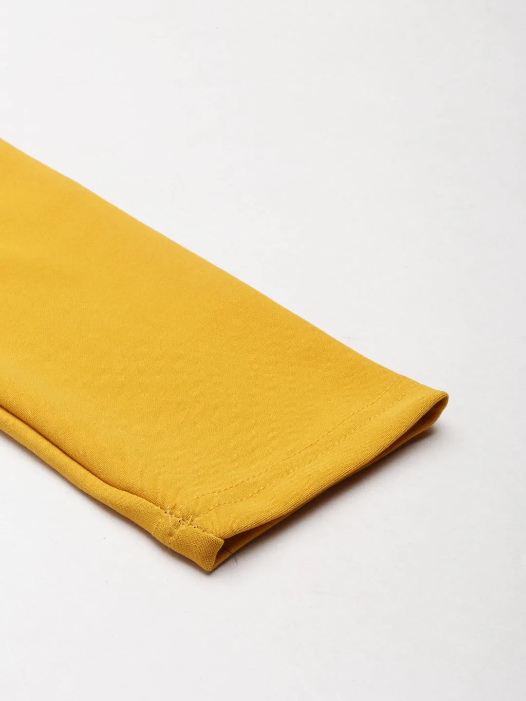 Women Mustard Solid Leggings